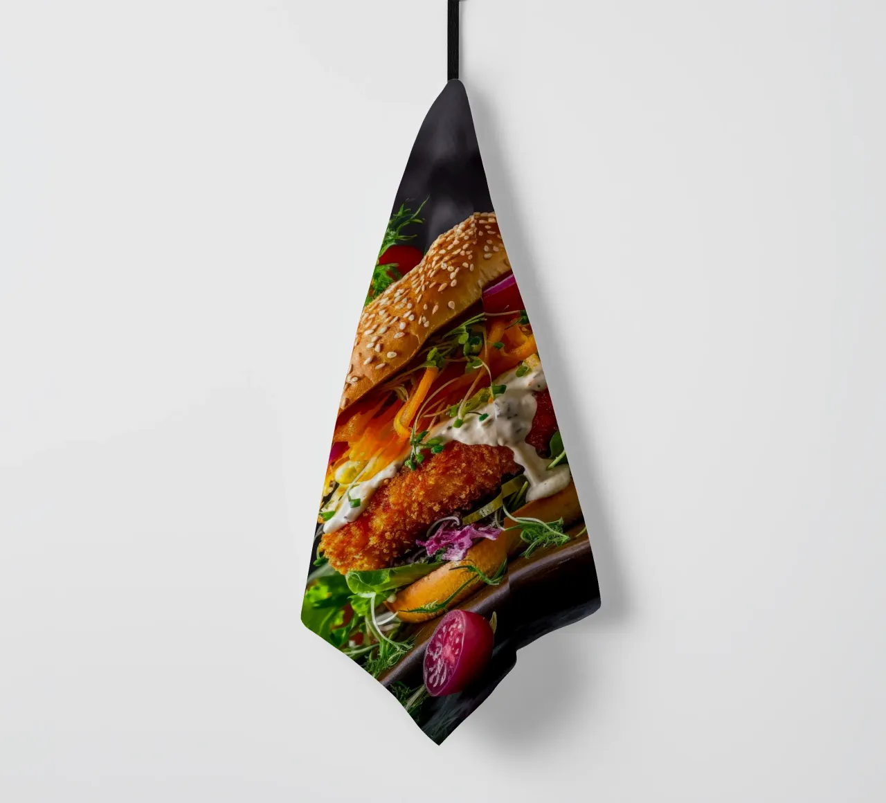 Art alimentaire du hamburger de poisson torchon de Justyna Jaszke JBJart