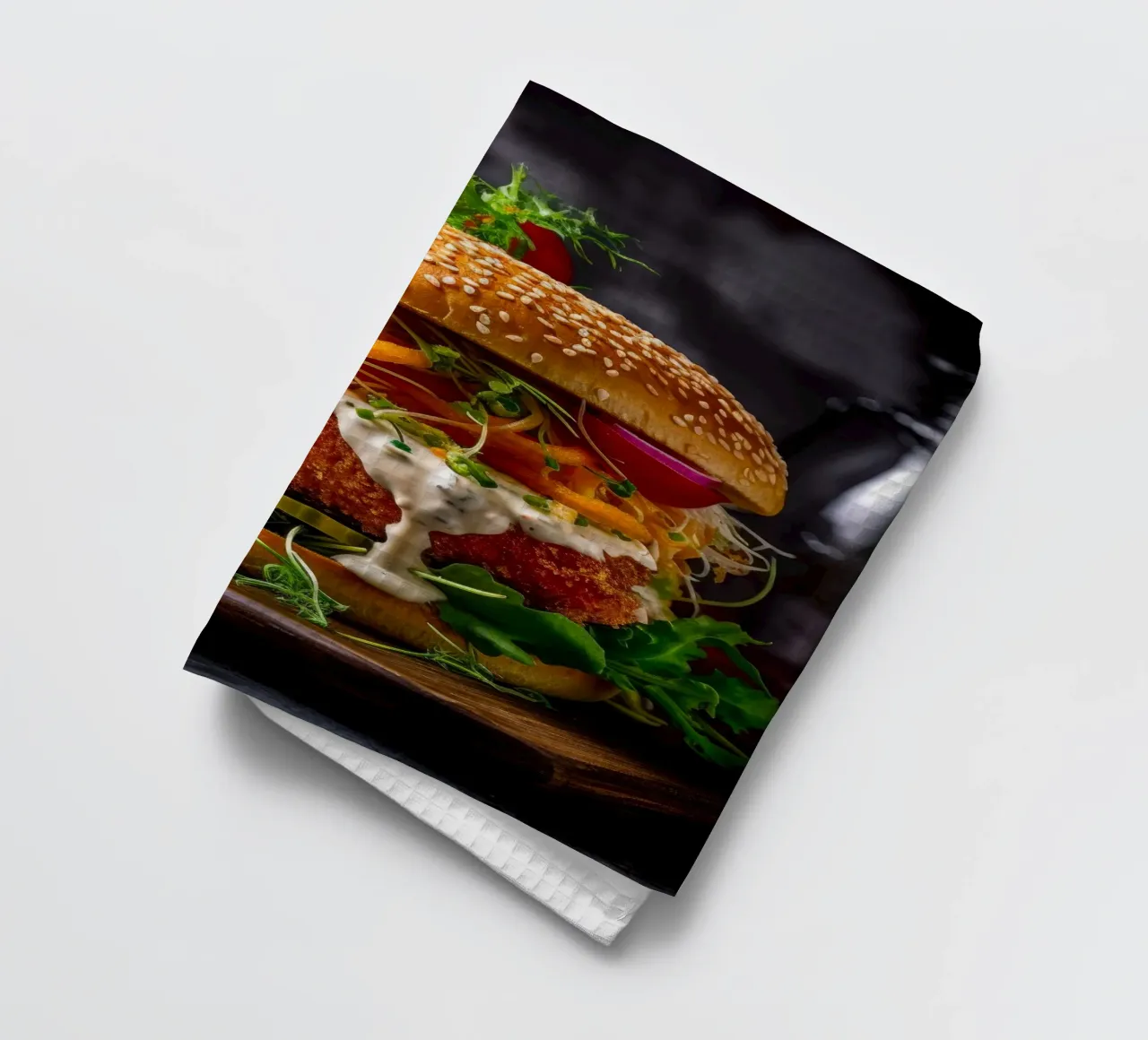 Art alimentaire du hamburger de poisson torchon de Justyna Jaszke JBJart