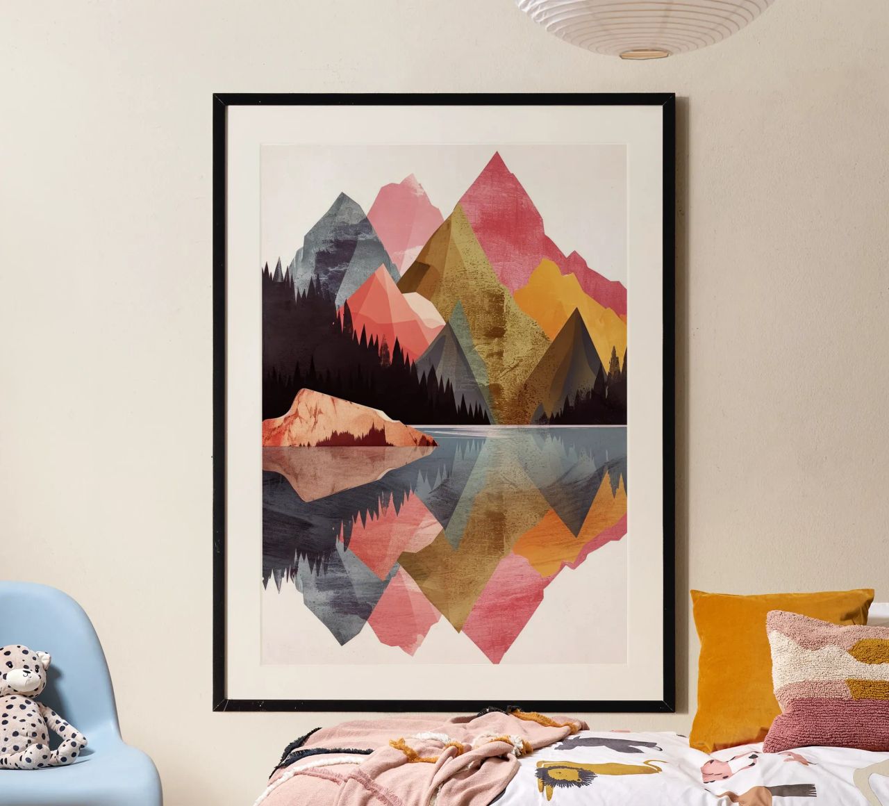 Mountain reflection art poster by Justyna Jaszke JBJart