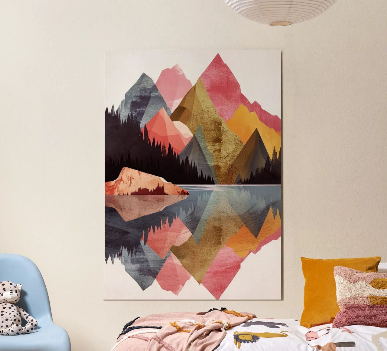 Mountain reflection art poster by Justyna Jaszke JBJart