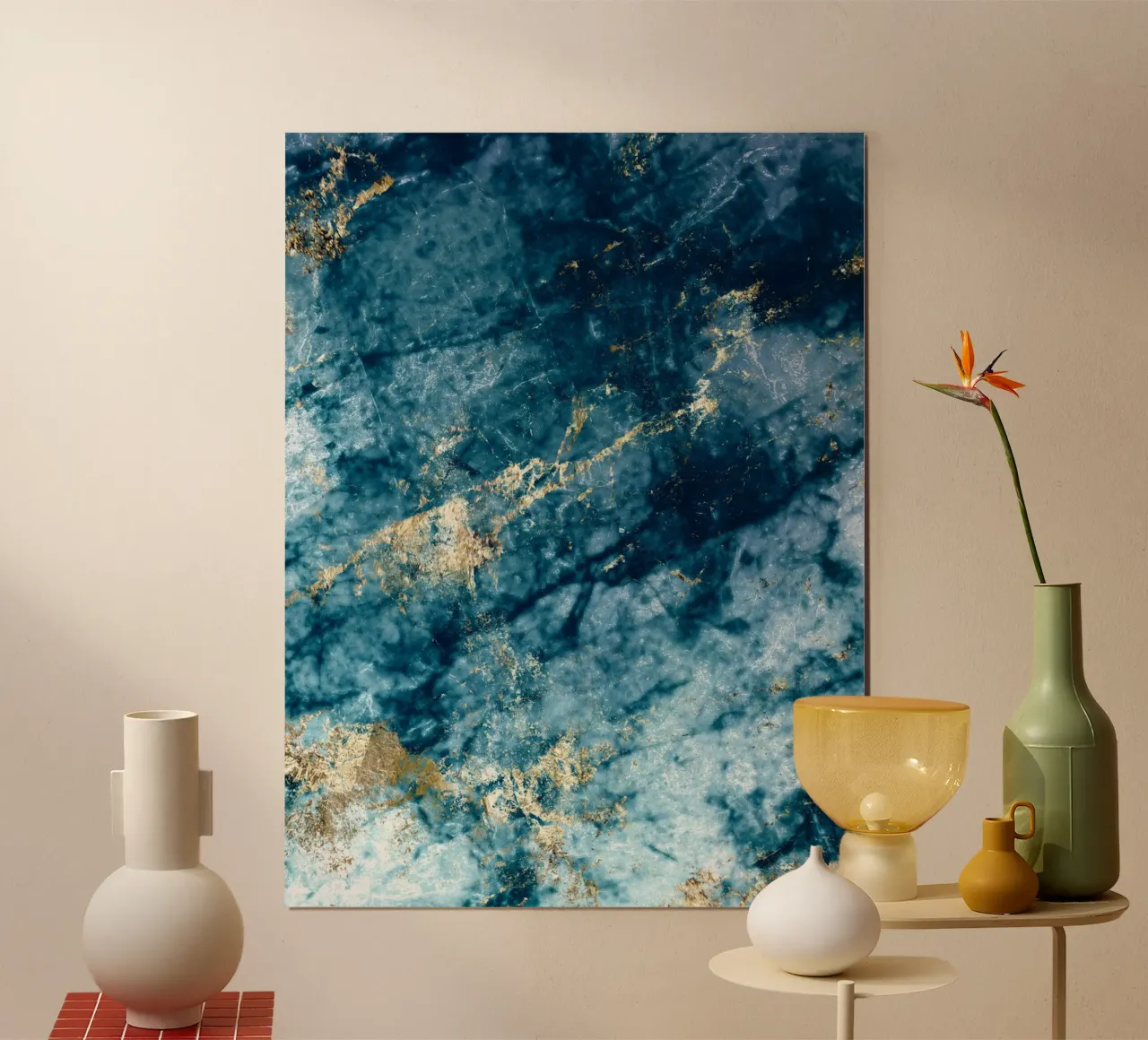 Blue and Gold Abstract carta hahnemühle da Artsy Bessy