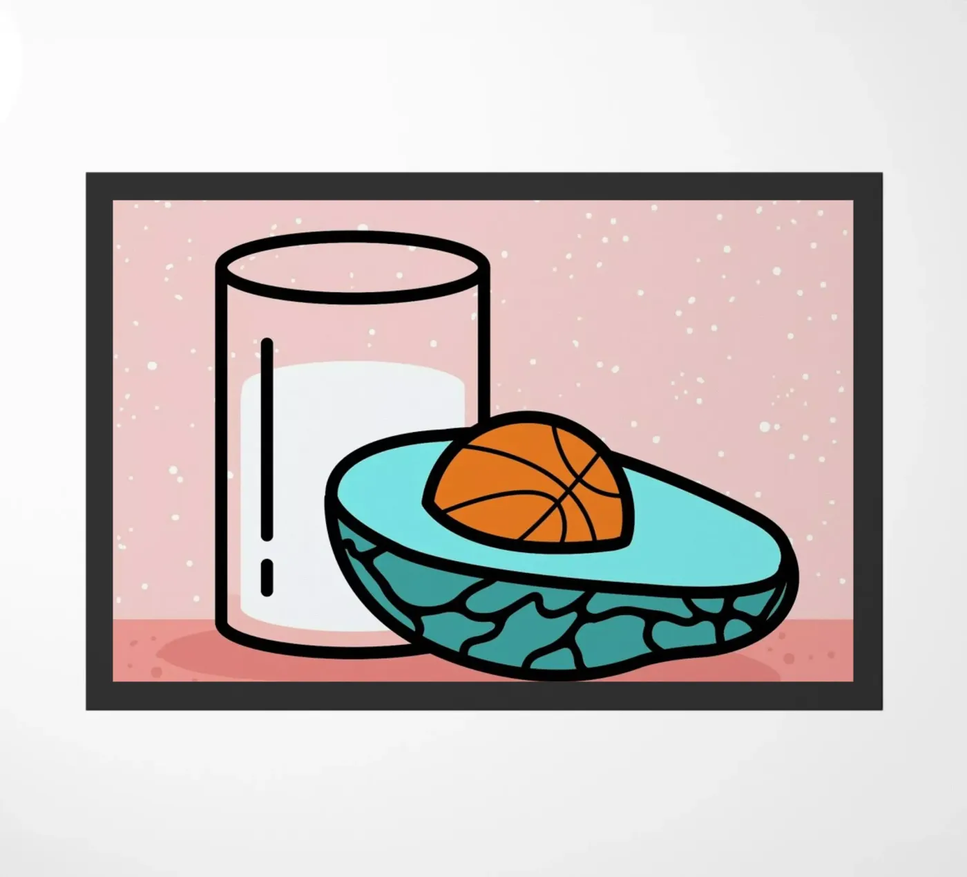 Avocado Slam Dunk doormat by Rachel Peck