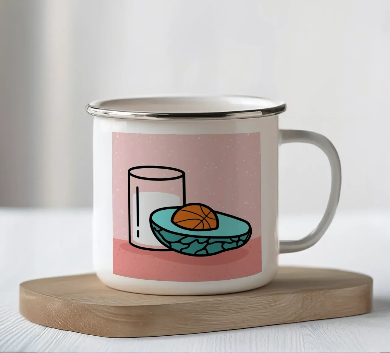Avocado Slam Dunk tazza in smalto da Rachel Peck