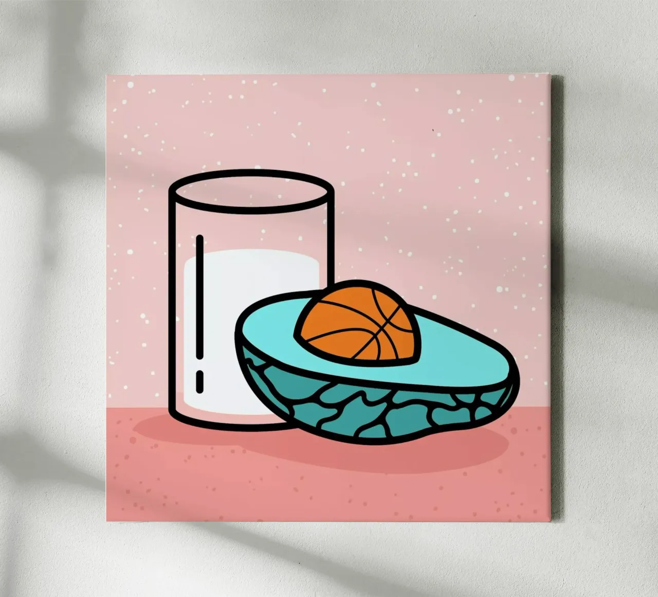 Avocado Slam Dunk tela con Cornice a cassetta da Rachel Peck