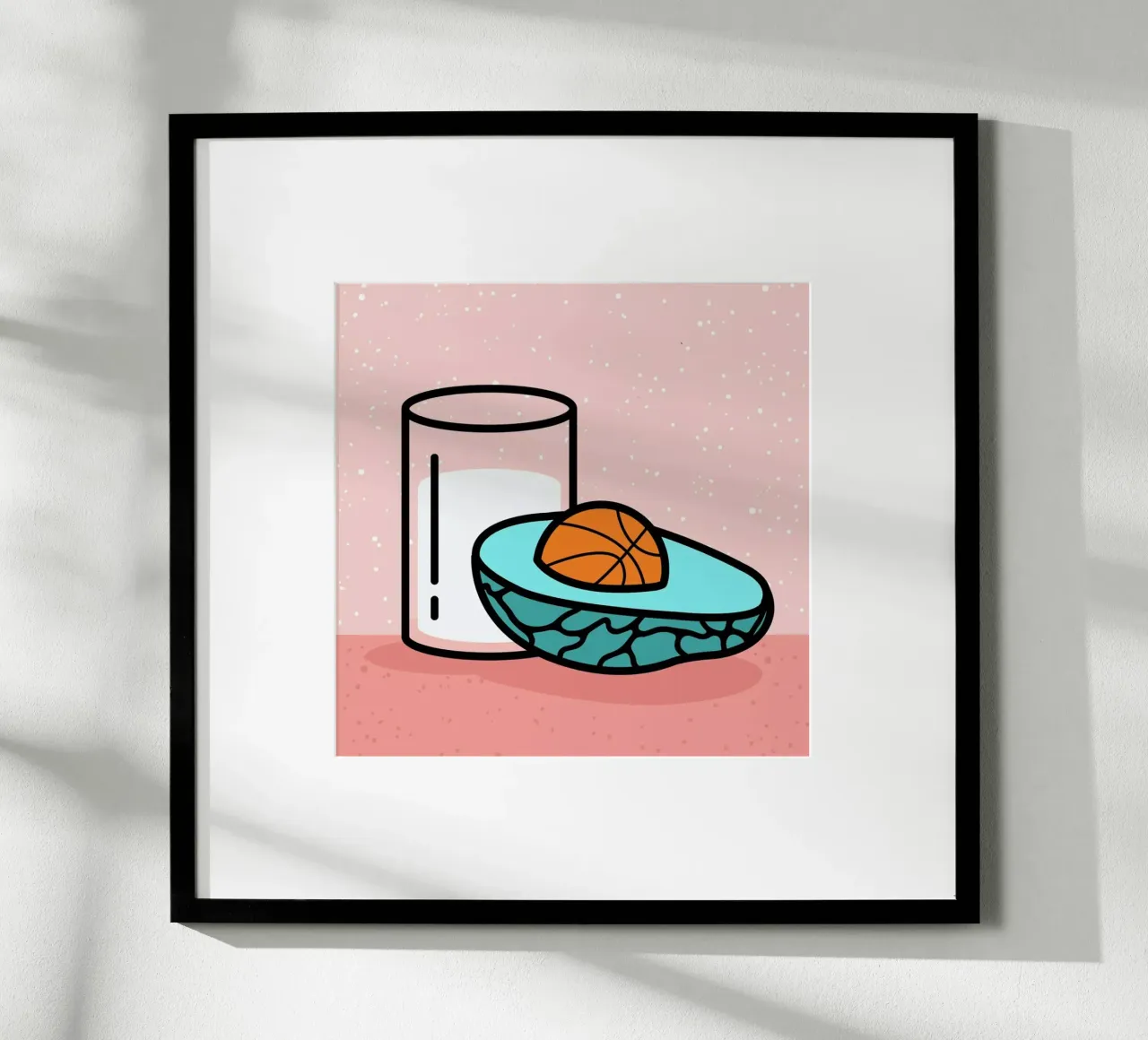 Avocado Slam Dunk poster con telaio in legno da Rachel Peck