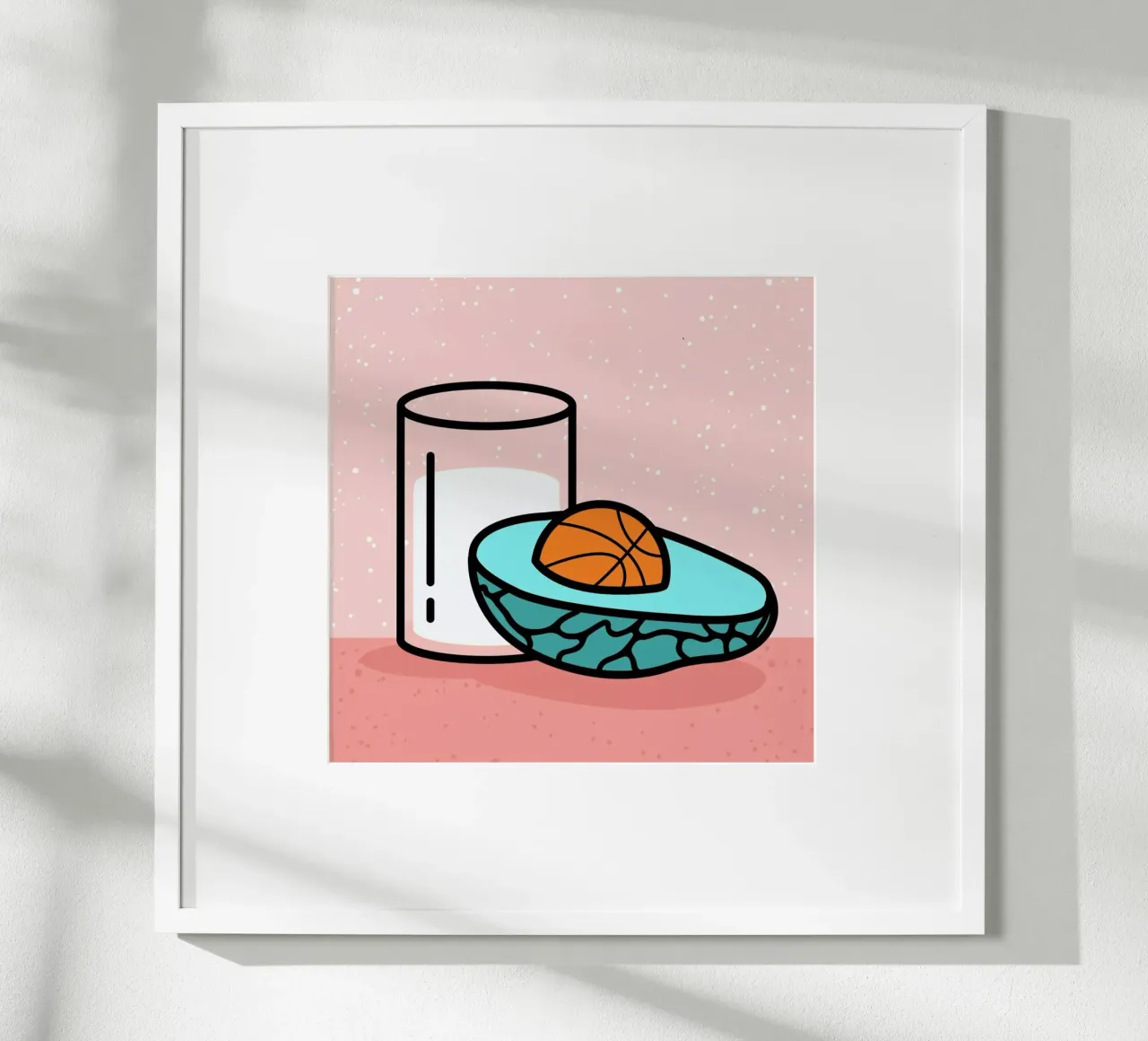 Avocado Slam Dunk poster con telaio in legno da Rachel Peck