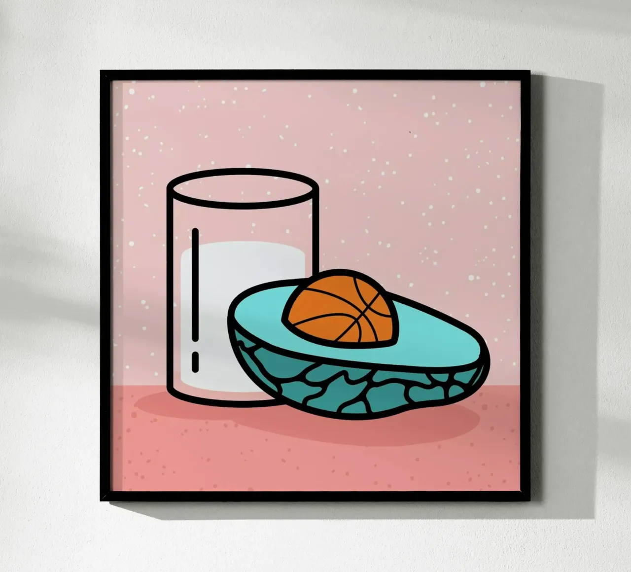 Avocado Slam Dunk poster con telaio in legno da Rachel Peck