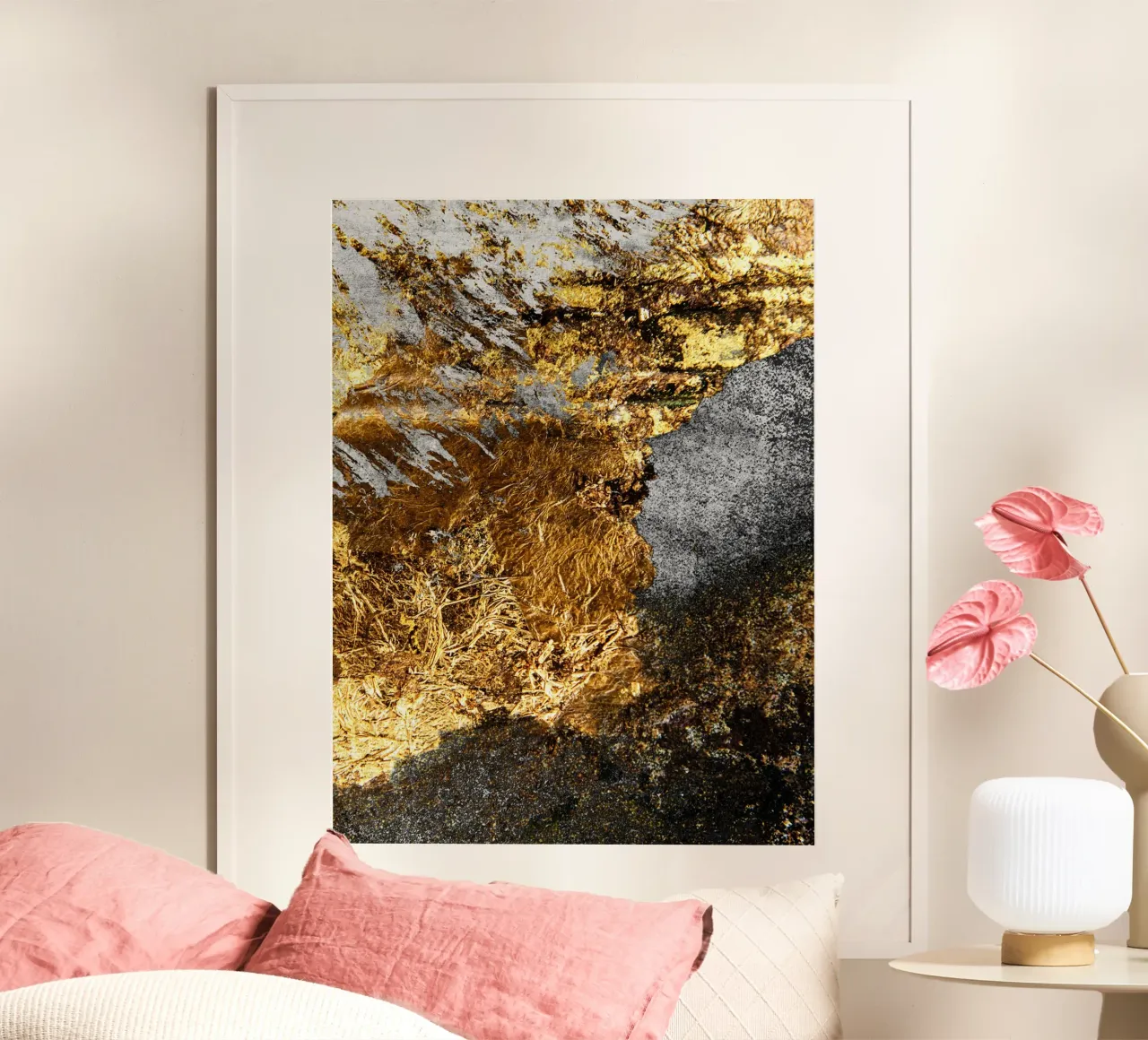 Gold and Black Abstract carta hahnemühle da Artsy Bessy