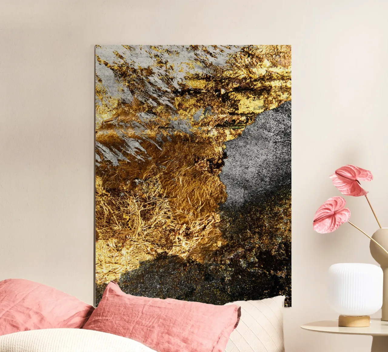 Gold and Black Abstract carta hahnemühle da Artsy Bessy