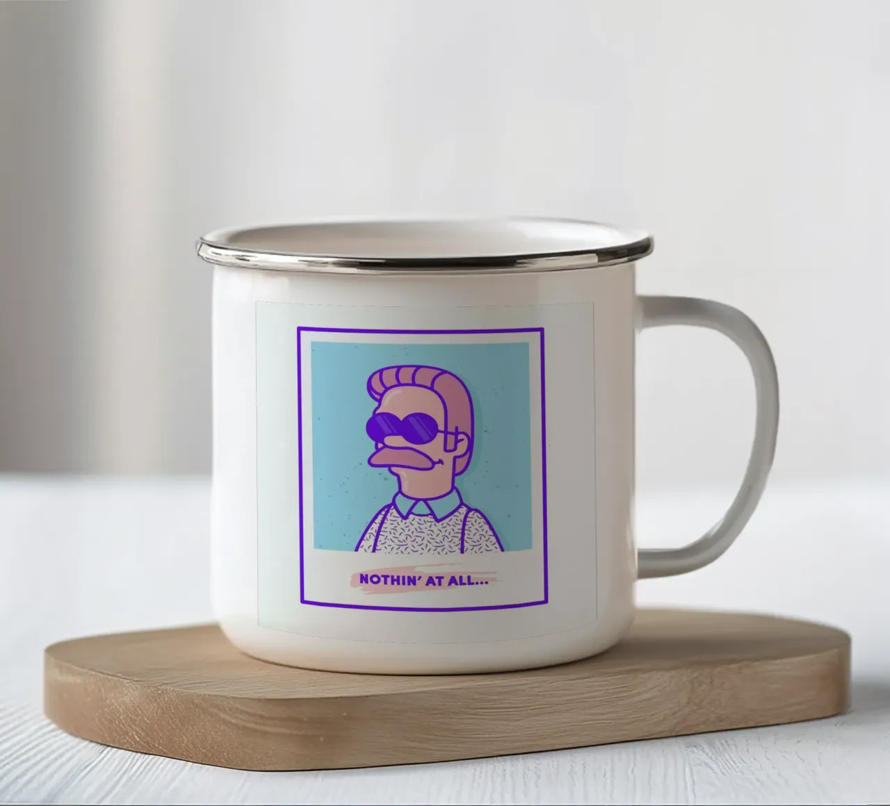 Neddy enamel mug by Rachel Peck