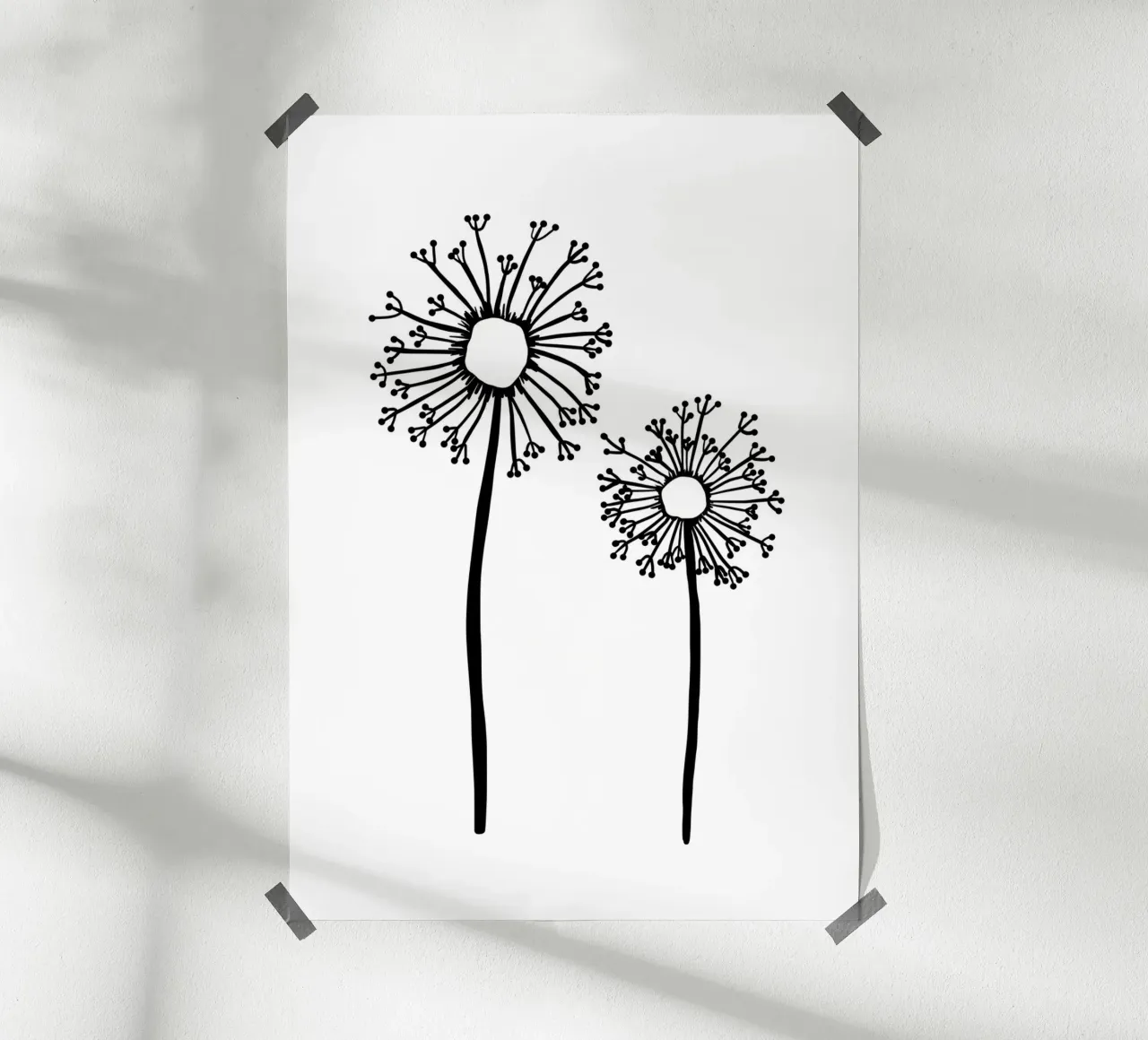 Zwei Löwenzahn Blumen poster da BAINAI