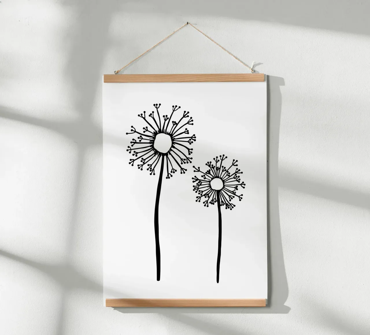 Zwei Löwenzahn Blumen poster da BAINAI