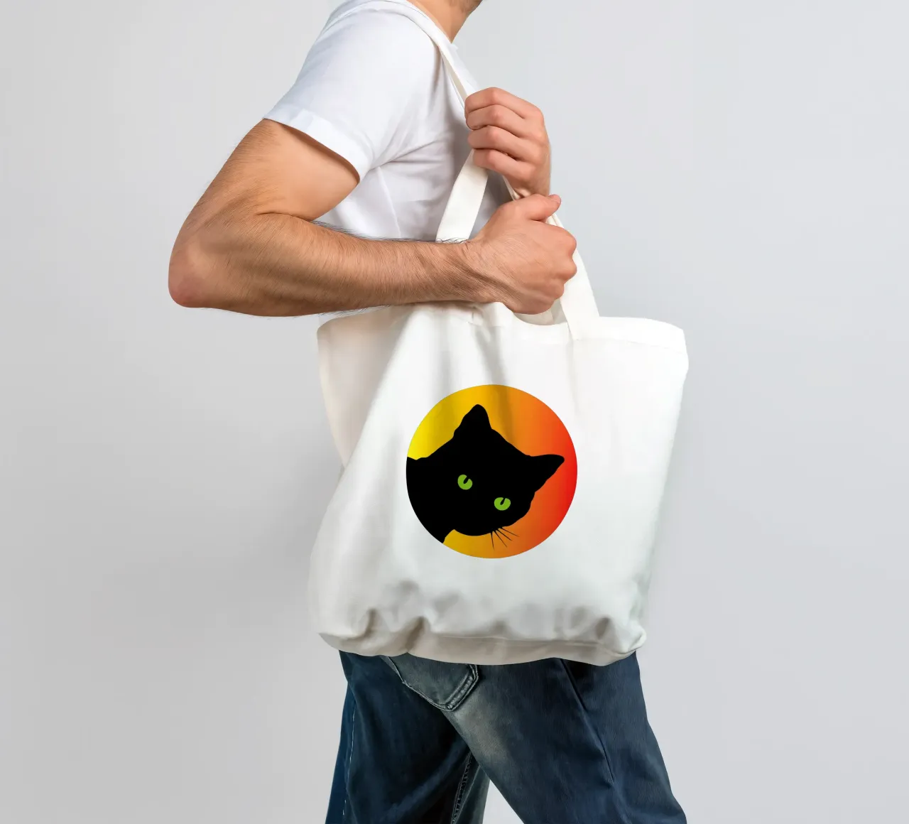 Cat Face Funny Design for Pet lovers borsa in juta da ririedis