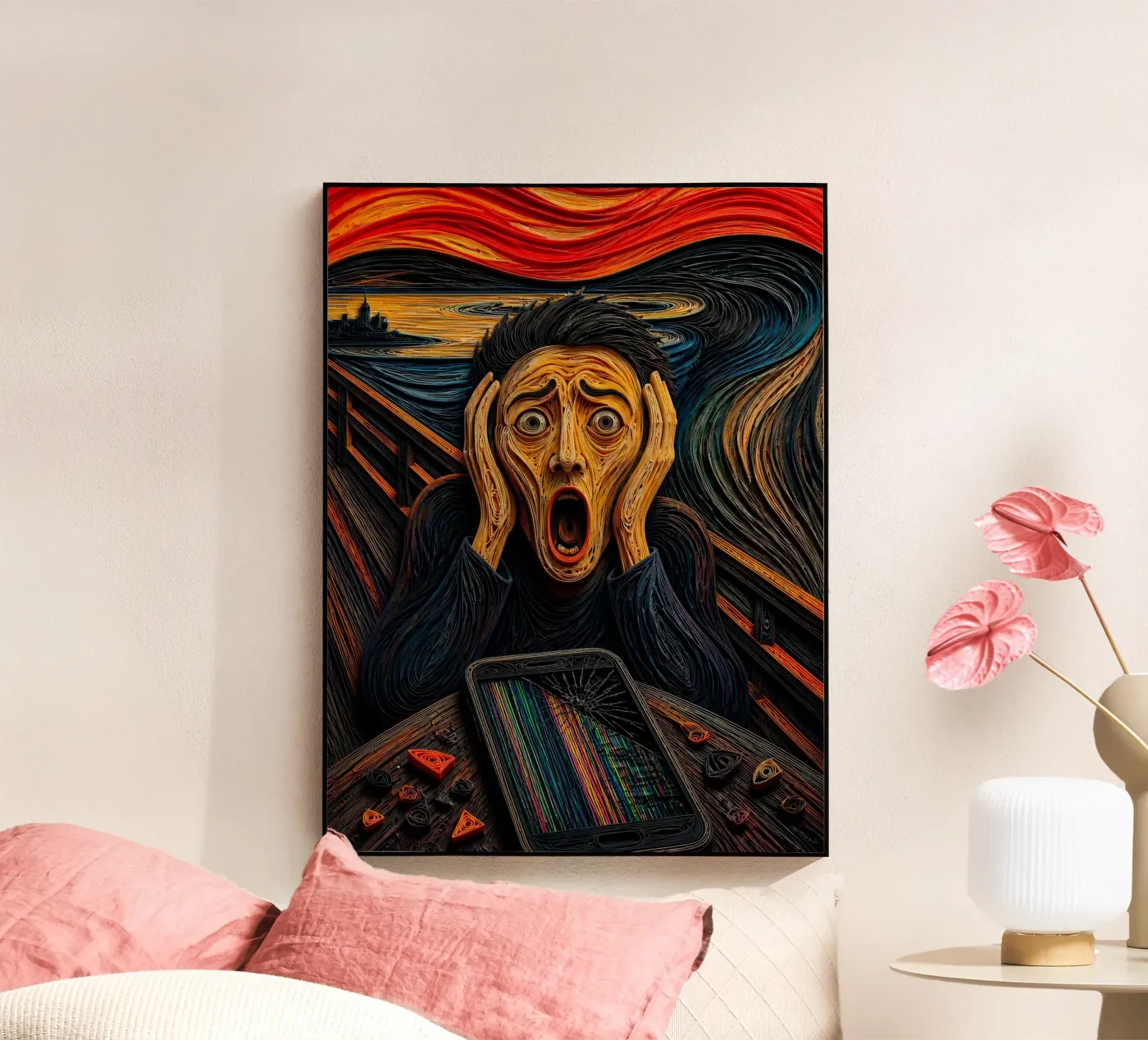 Quilling Art Interpretation of The Scream acrylic glass by 🎁 NOBELART