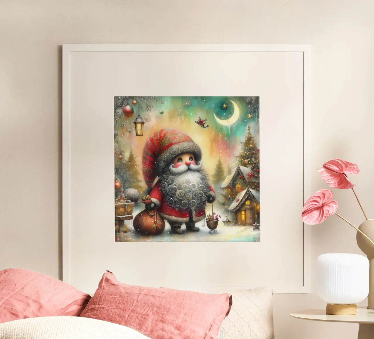 Babbo Natale poster con telaio in alluminio da 🎁 ARTVI-SHOP