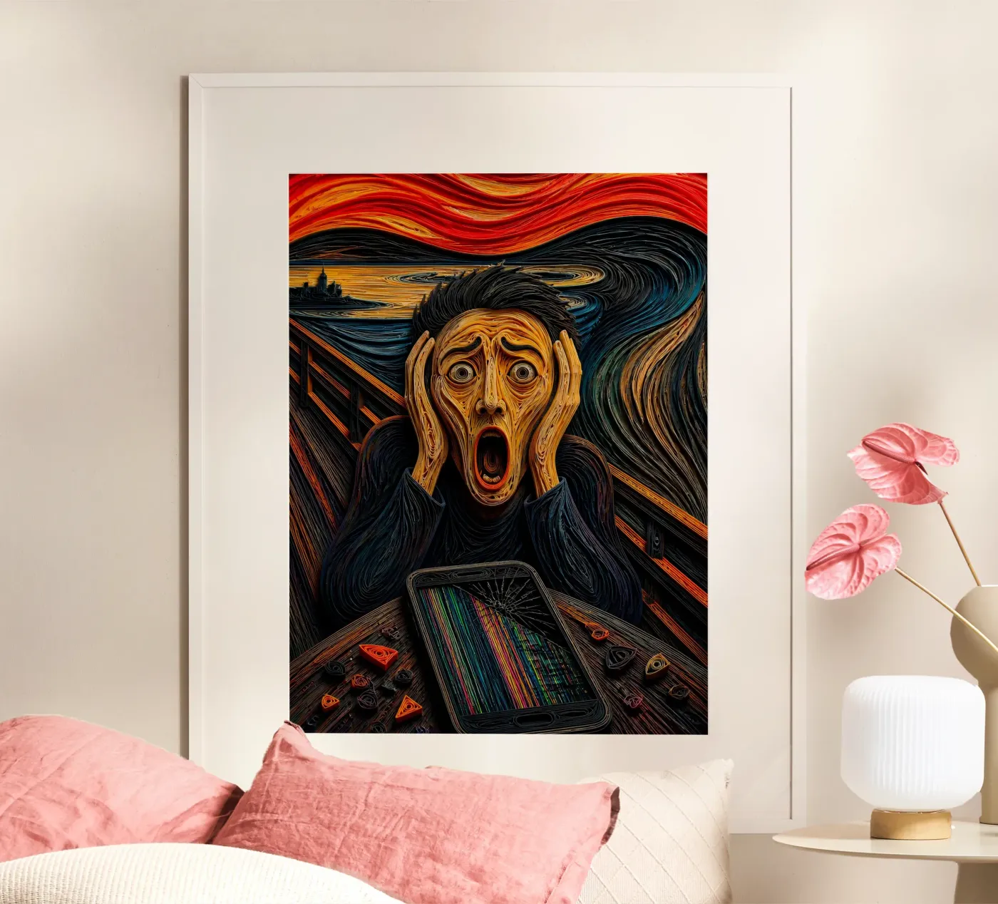 Quillingkunst: een interpretatie van De Schreeuw poster van 🎁 NOBELART