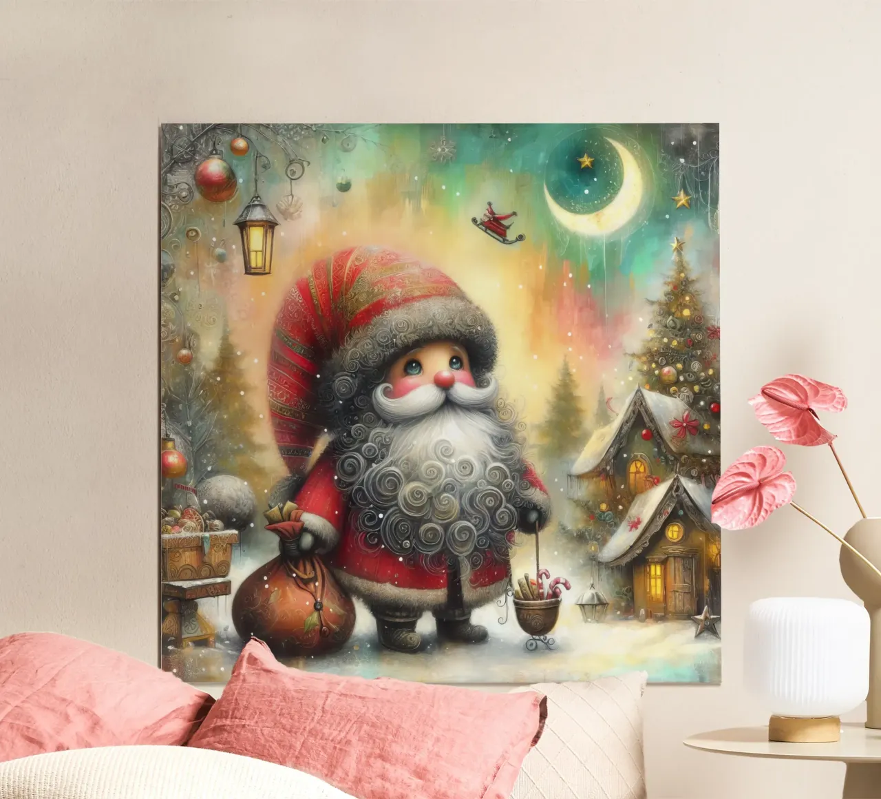 Babbo Natale poster con telaio in alluminio da 🎁 ARTVI-SHOP