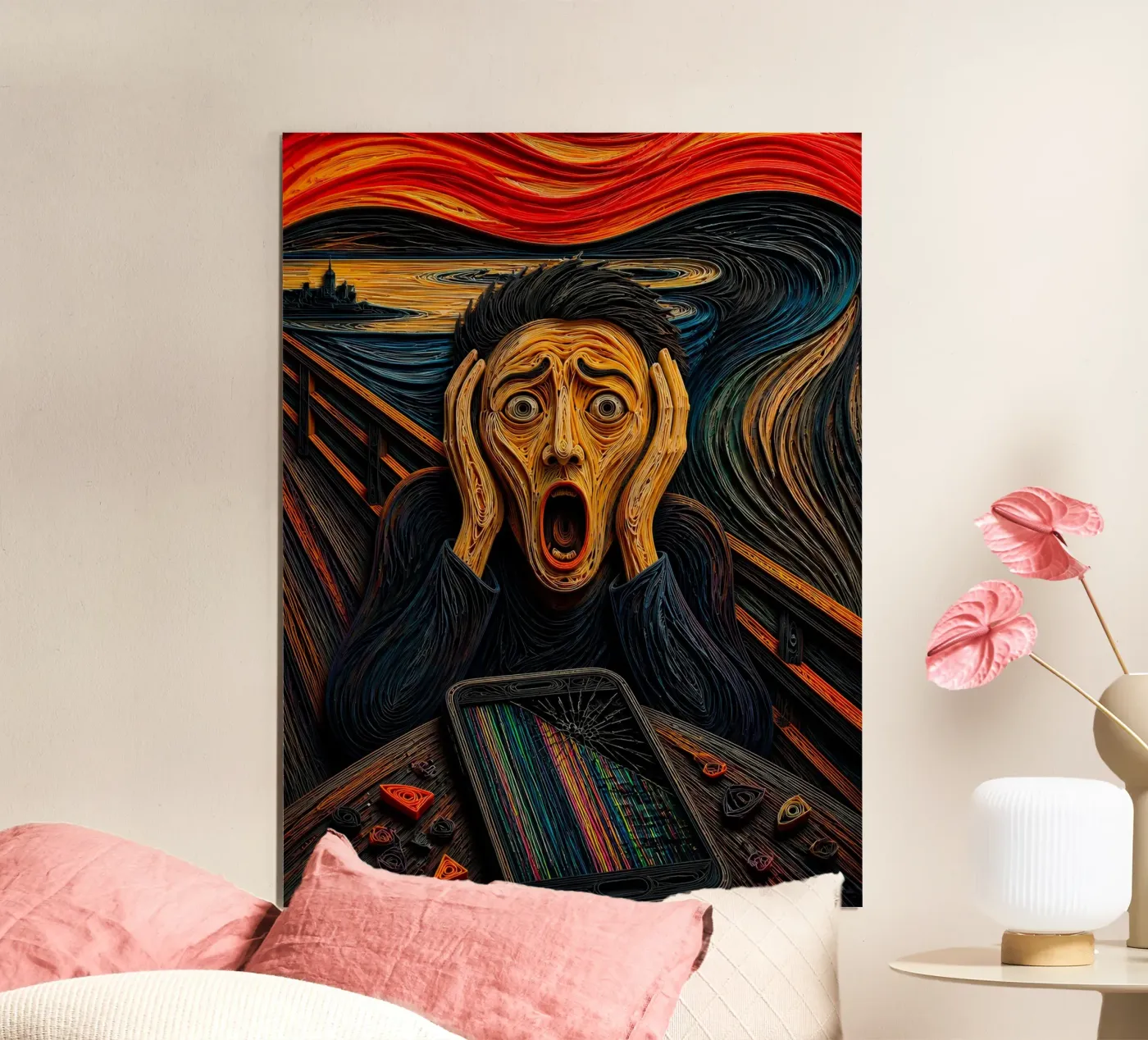 Quillingkunst: een interpretatie van De Schreeuw poster van 🎁 NOBELART