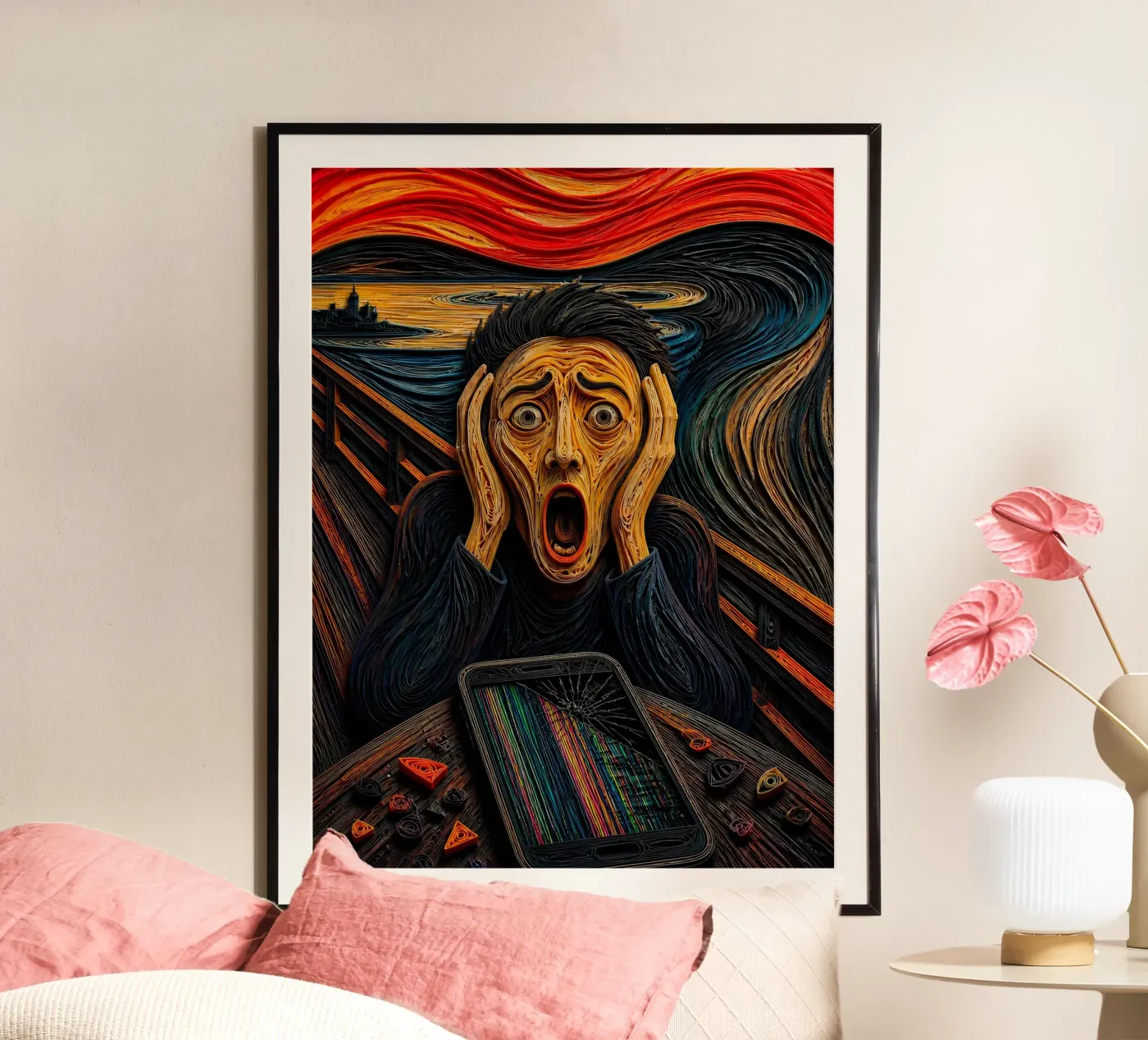 Quillingkunst: een interpretatie van De Schreeuw poster van 🎁 NOBELART