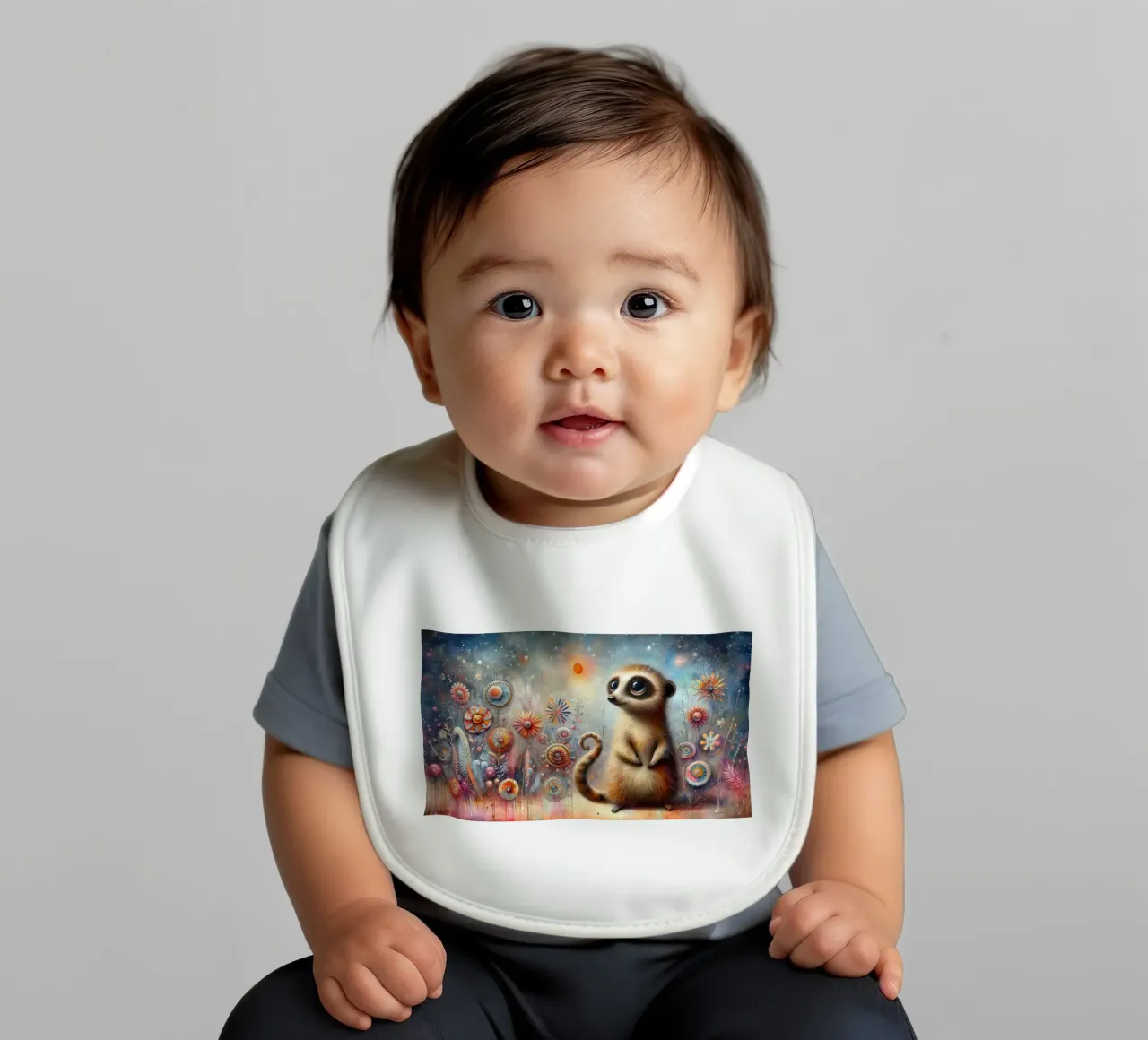 un suricato molto felice bavaglino da ARTVI-SHOP