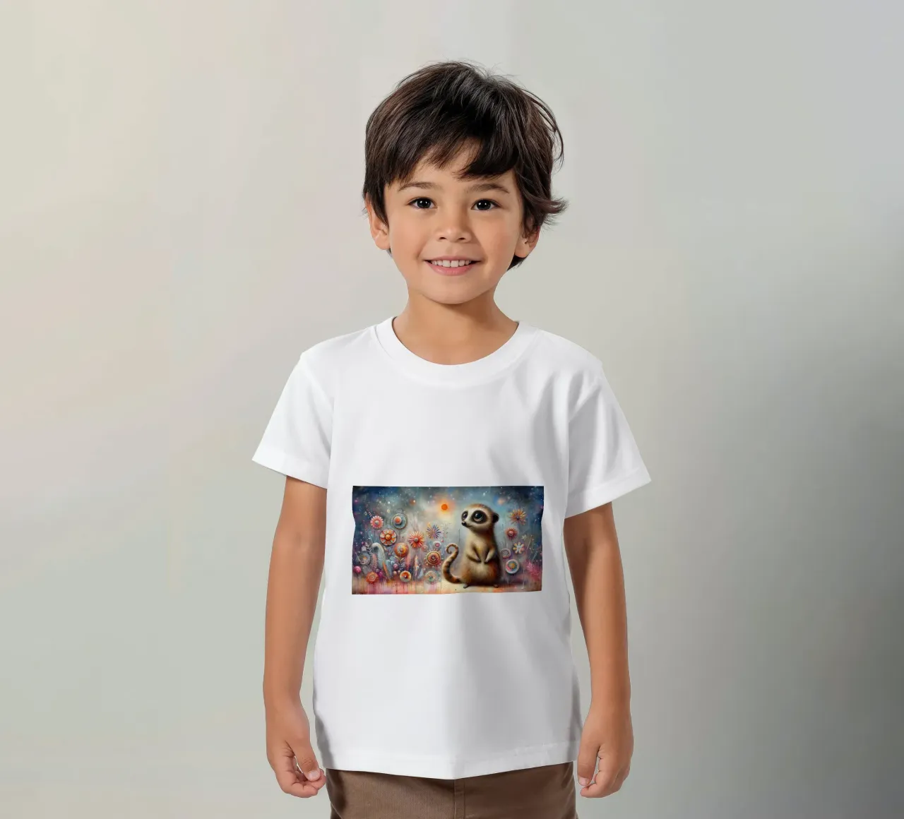 a very happy meerkat kids t-shirt by 🎁 ARTVI-SHOP