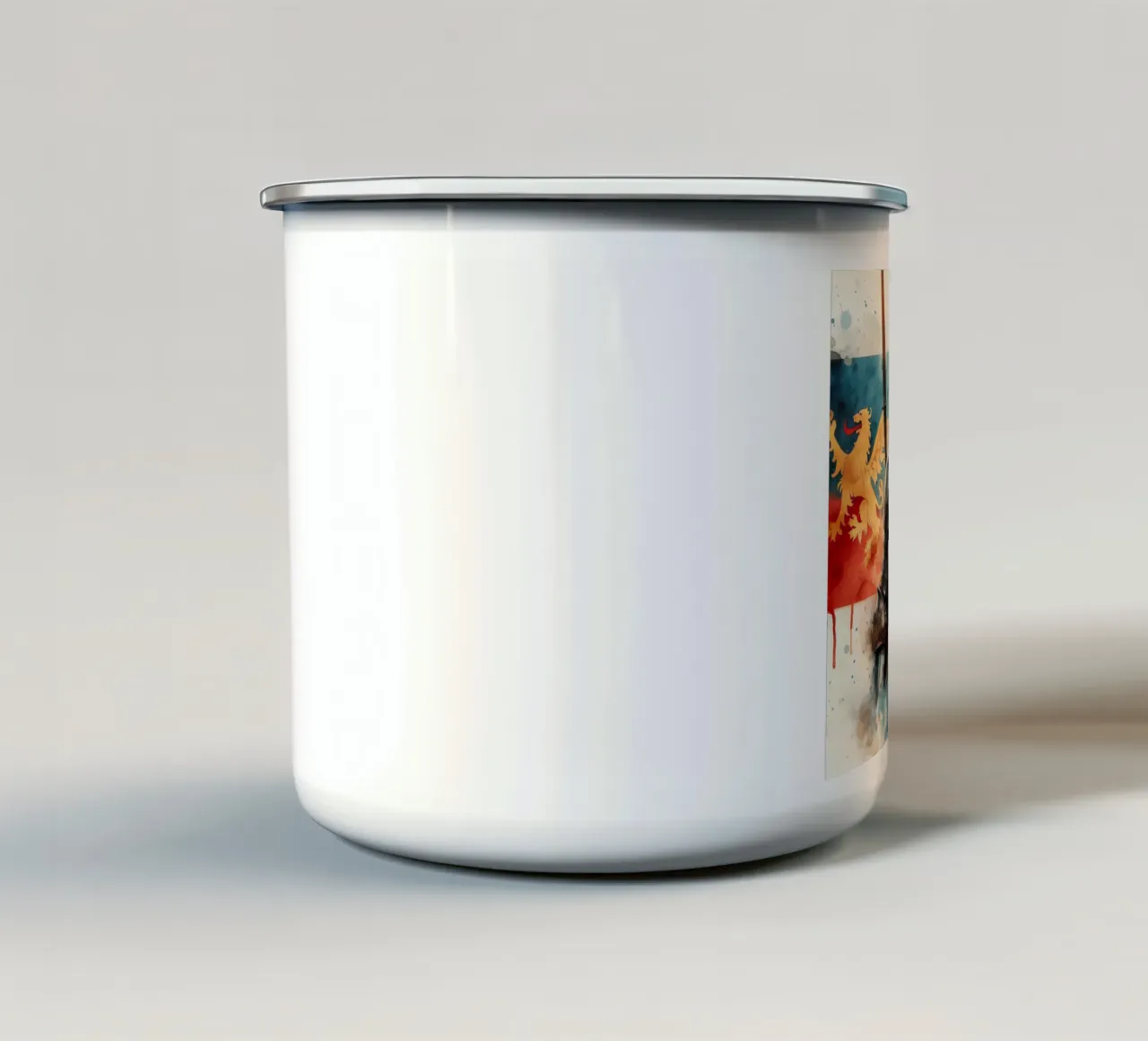 Watercolor drawing of a medieval knight enamel mug by 🎁 ARTVI-SHOP