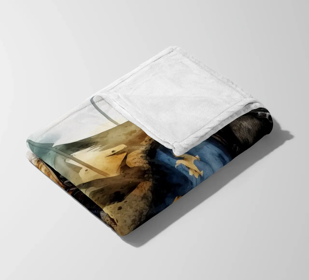 Disegno ad acquerello di un cavaliere medievale coperta in pile da 🎁 ARTVI-SHOP