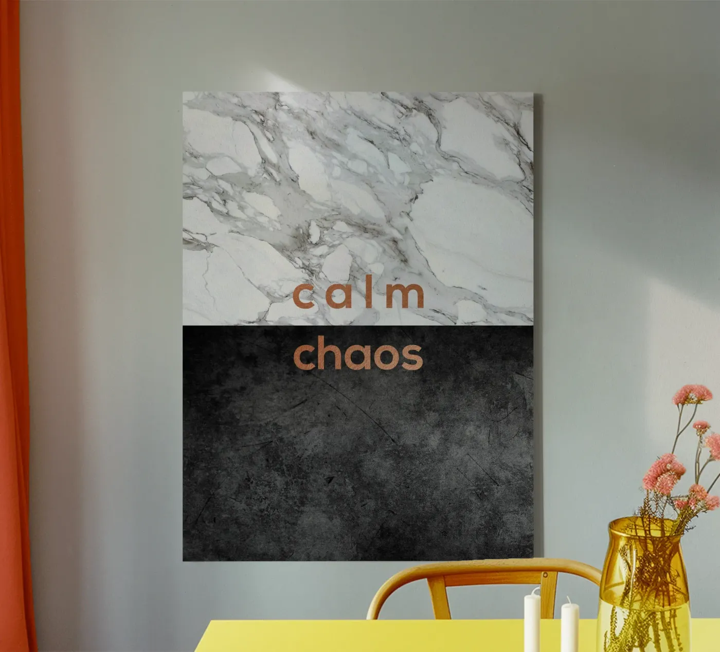 Caos calmo tela da Orara Studio