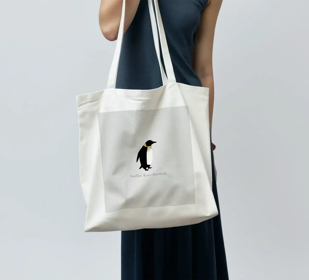 Coppia Citazione Penguin I borsa in juta da Orara Studio