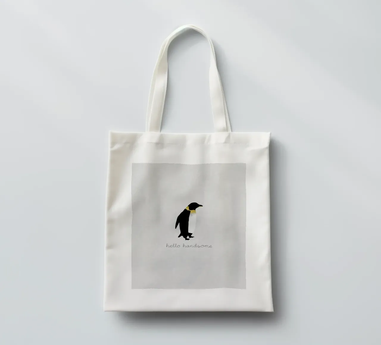 Coppia Citazione Penguin I borsa in juta da Orara Studio