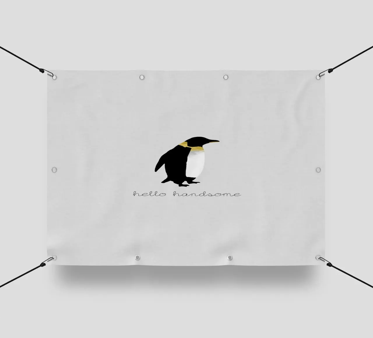 Coppia Citazione Penguin I telo in pvc da Orara Studio