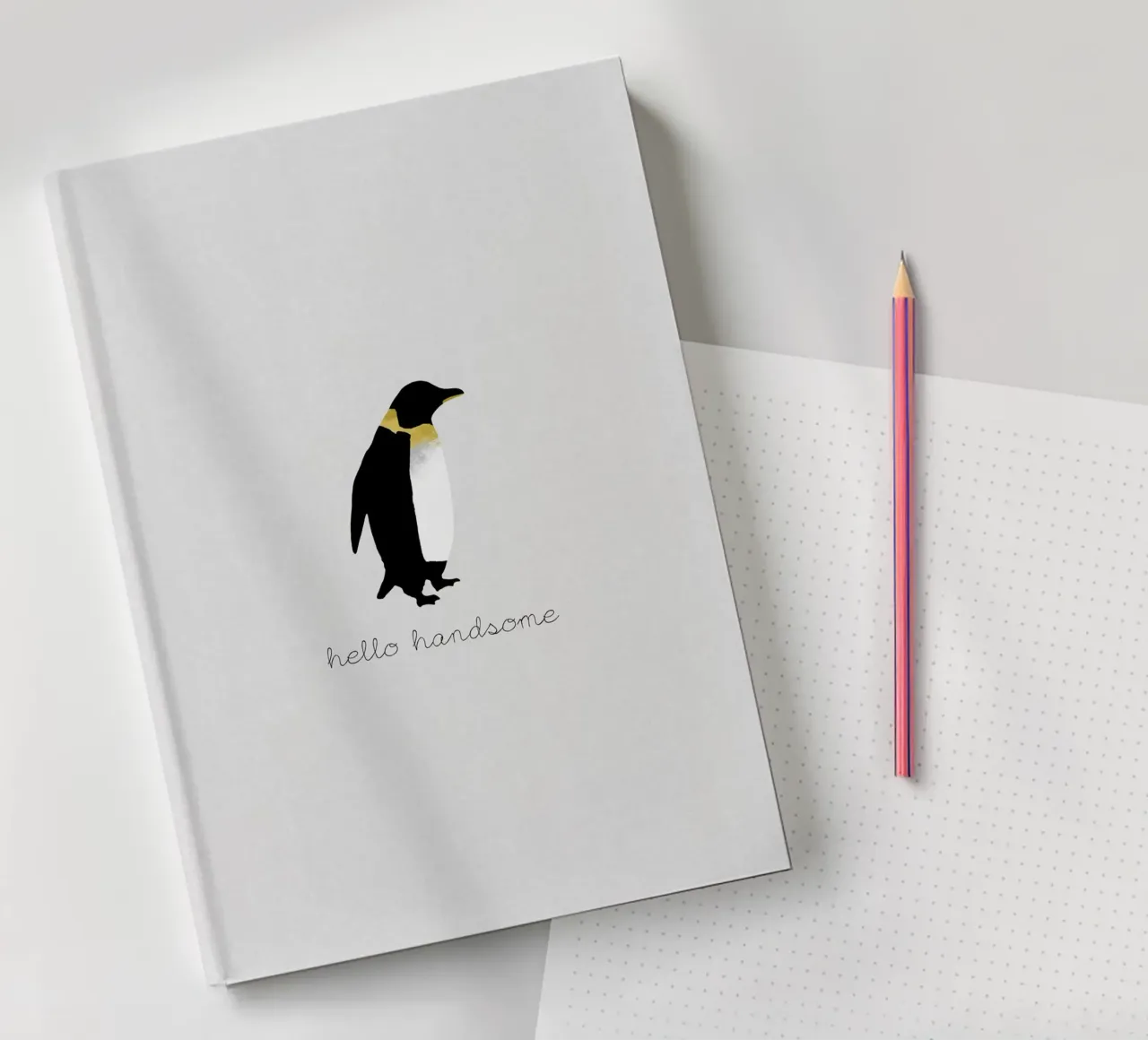 Couples Quote Penguin I notebook by Orara Studio