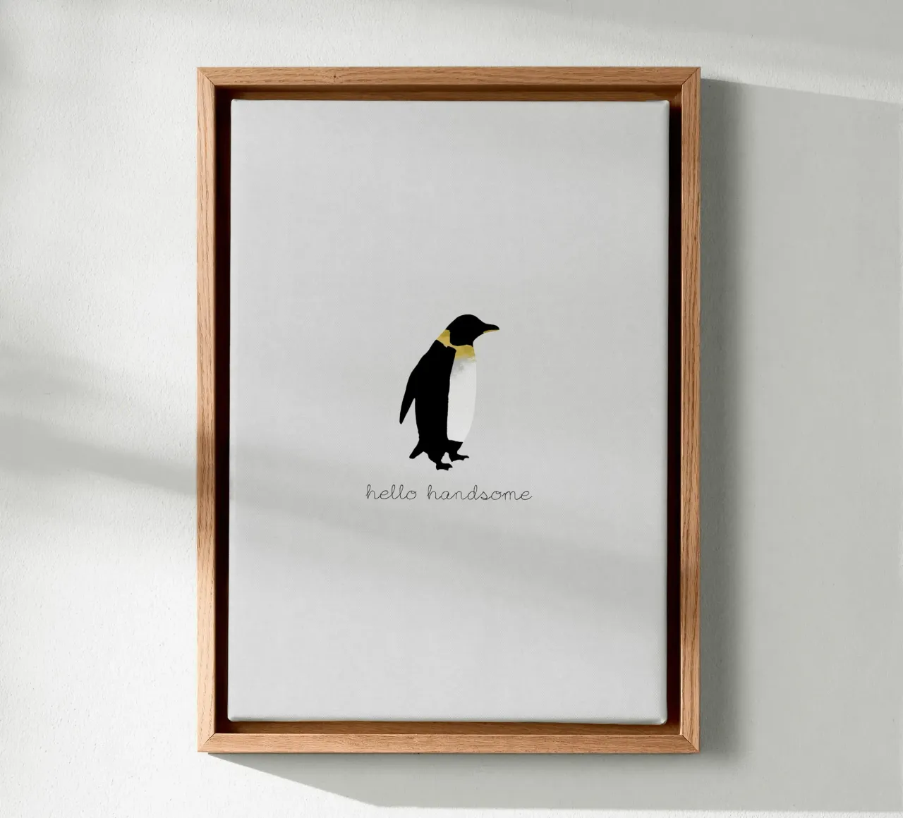 Coppia Citazione Penguin I tela con Cornice a cassetta da Orara Studio