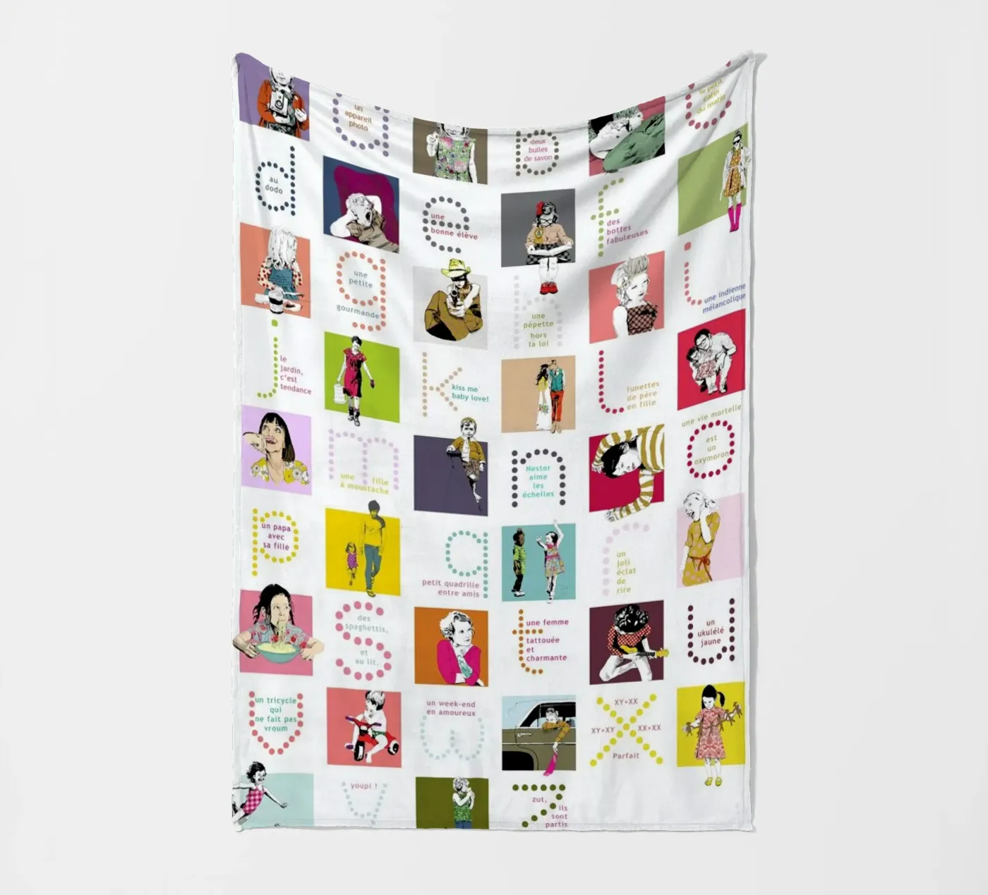 ABCDaire fleecedeken van La Belette Rose