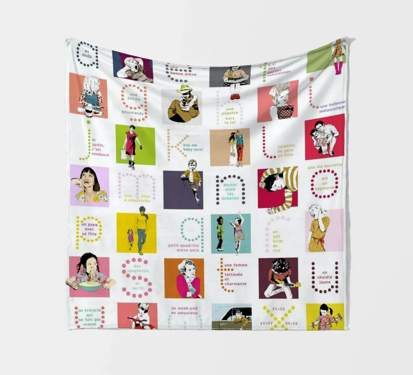 ABCDaire fleecedeken van La Belette Rose