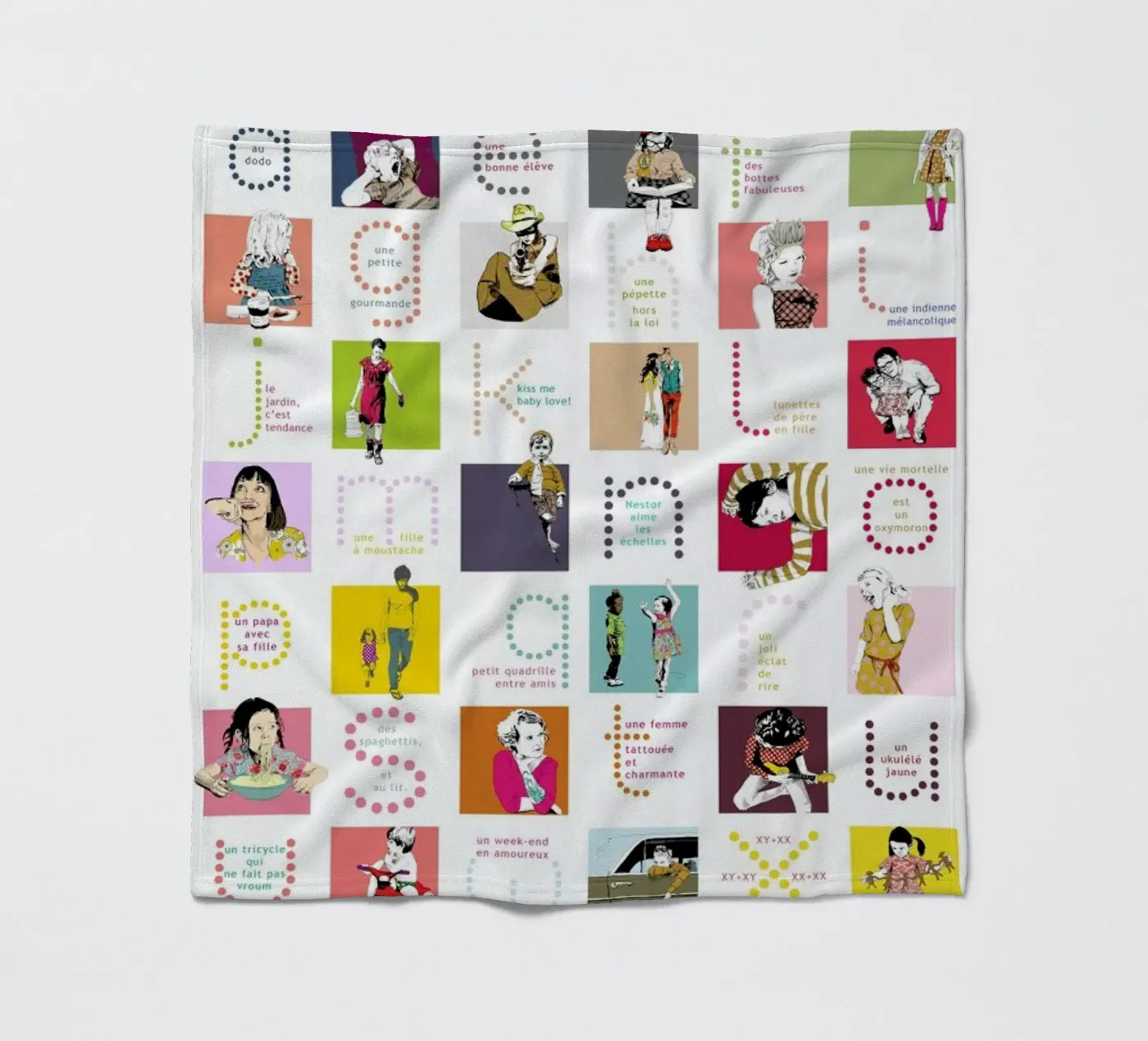 ABCDaire fleecedeken van La Belette Rose