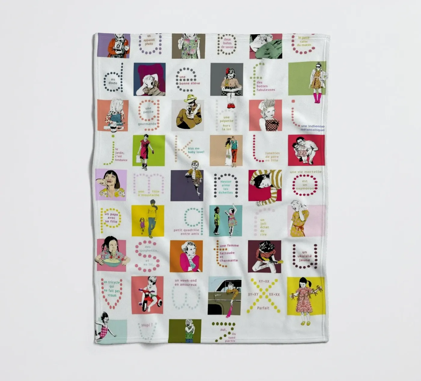 ABCDaire fleecedeken van La Belette Rose