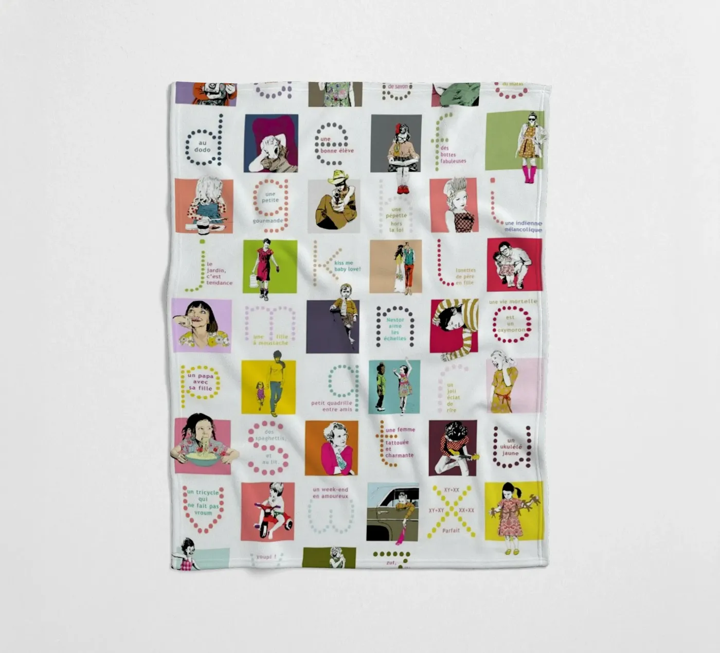 ABCDaire fleecedeken van La Belette Rose