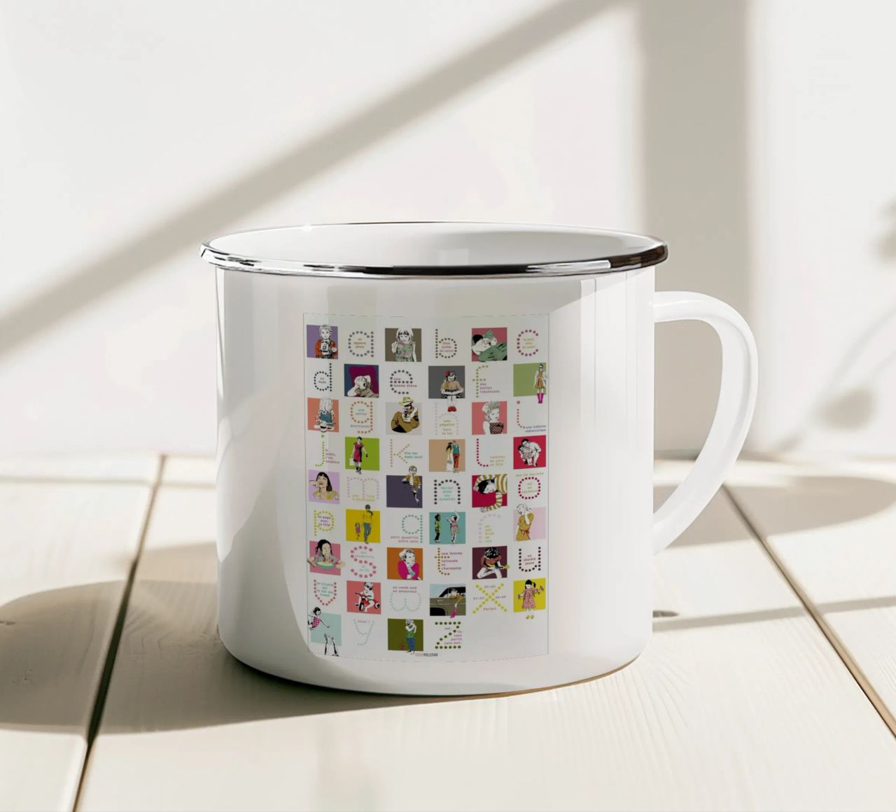 ABCDaire tazza in smalto da La Belette Rose