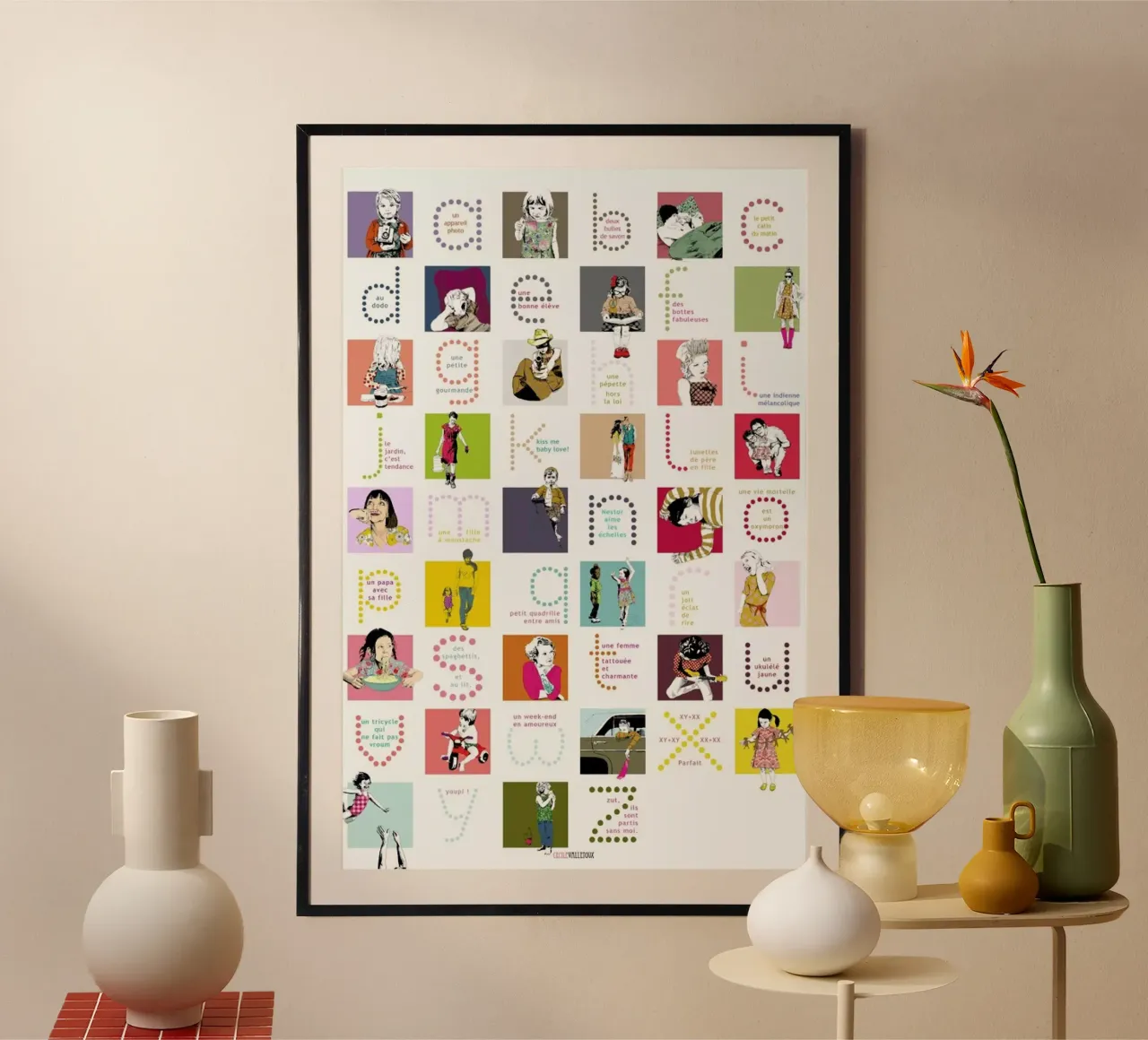 ABCDaire poster con telaio in plastica da La Belette Rose