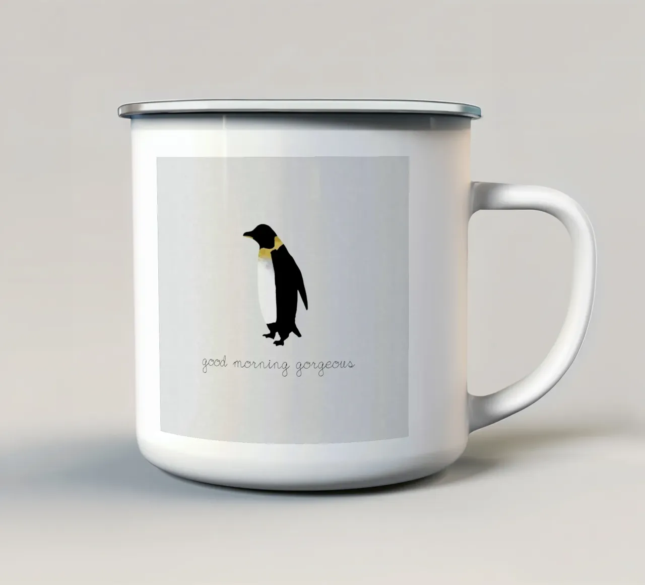 Coppia Citazione Penguin II tazza in smalto da Orara Studio