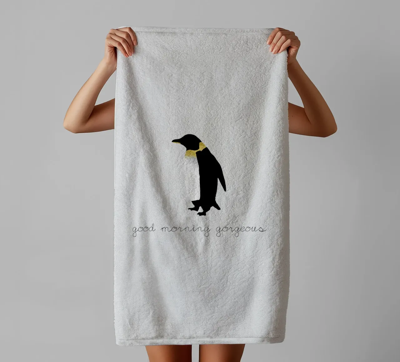 Coppia Citazione Penguin II asciugamano da bagno da Orara Studio