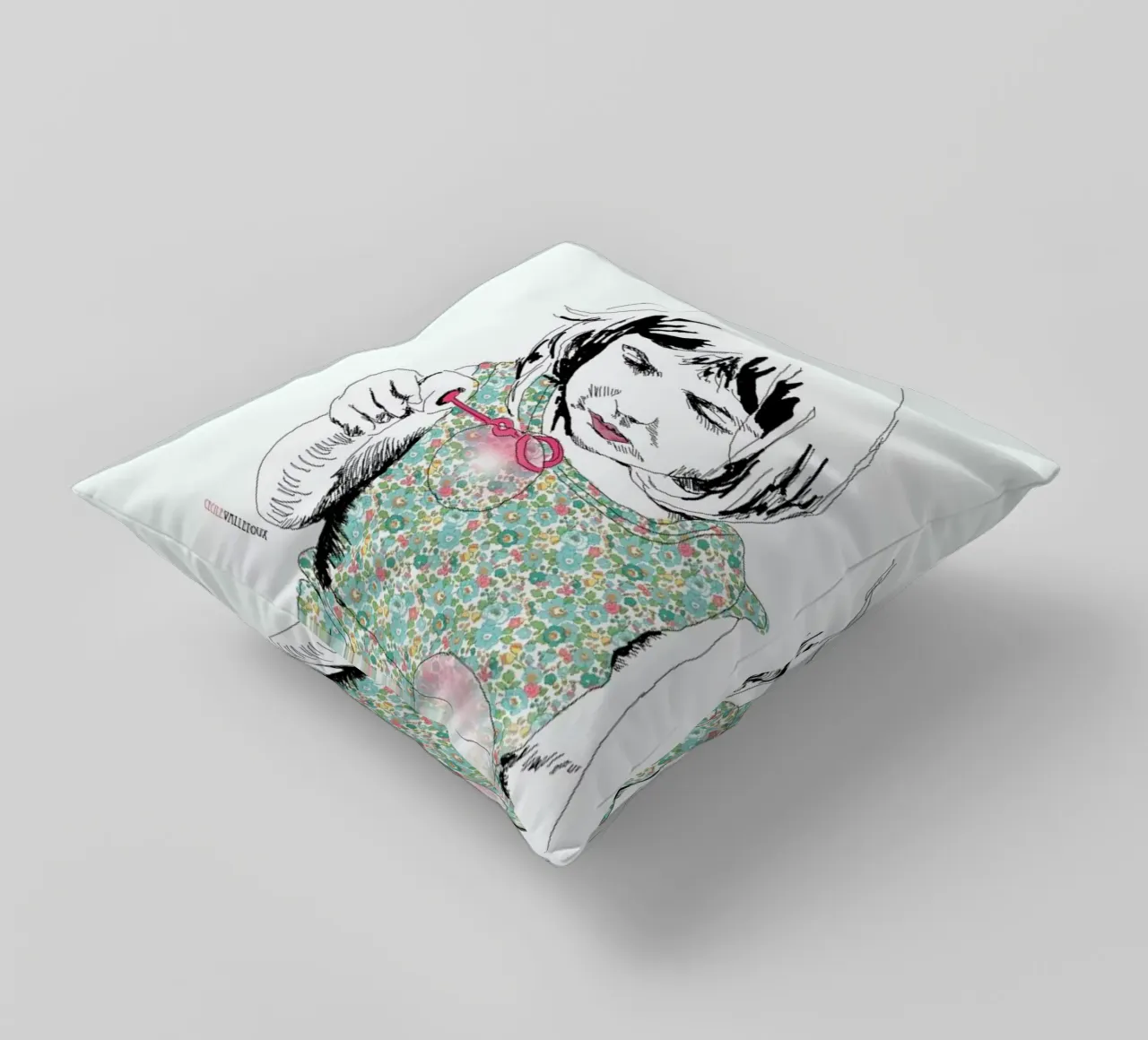 Bubble Girl decorative cushion by La Belette Rose