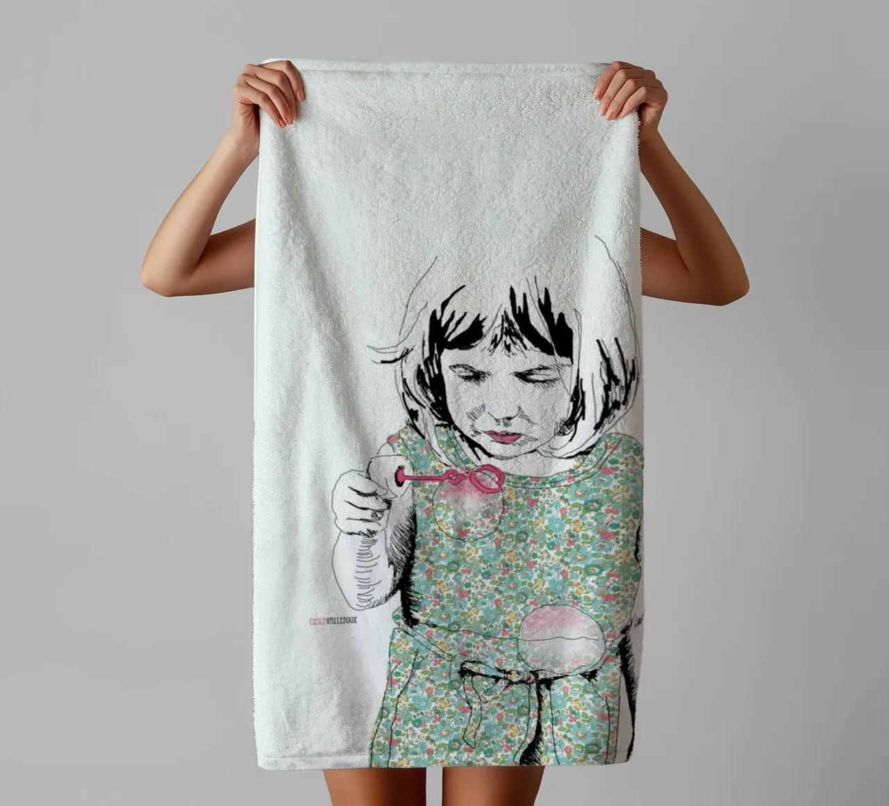 Bubble Girl towel by La Belette Rose