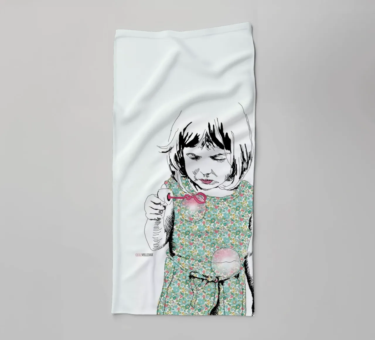 Bubble Girl towel by La Belette Rose