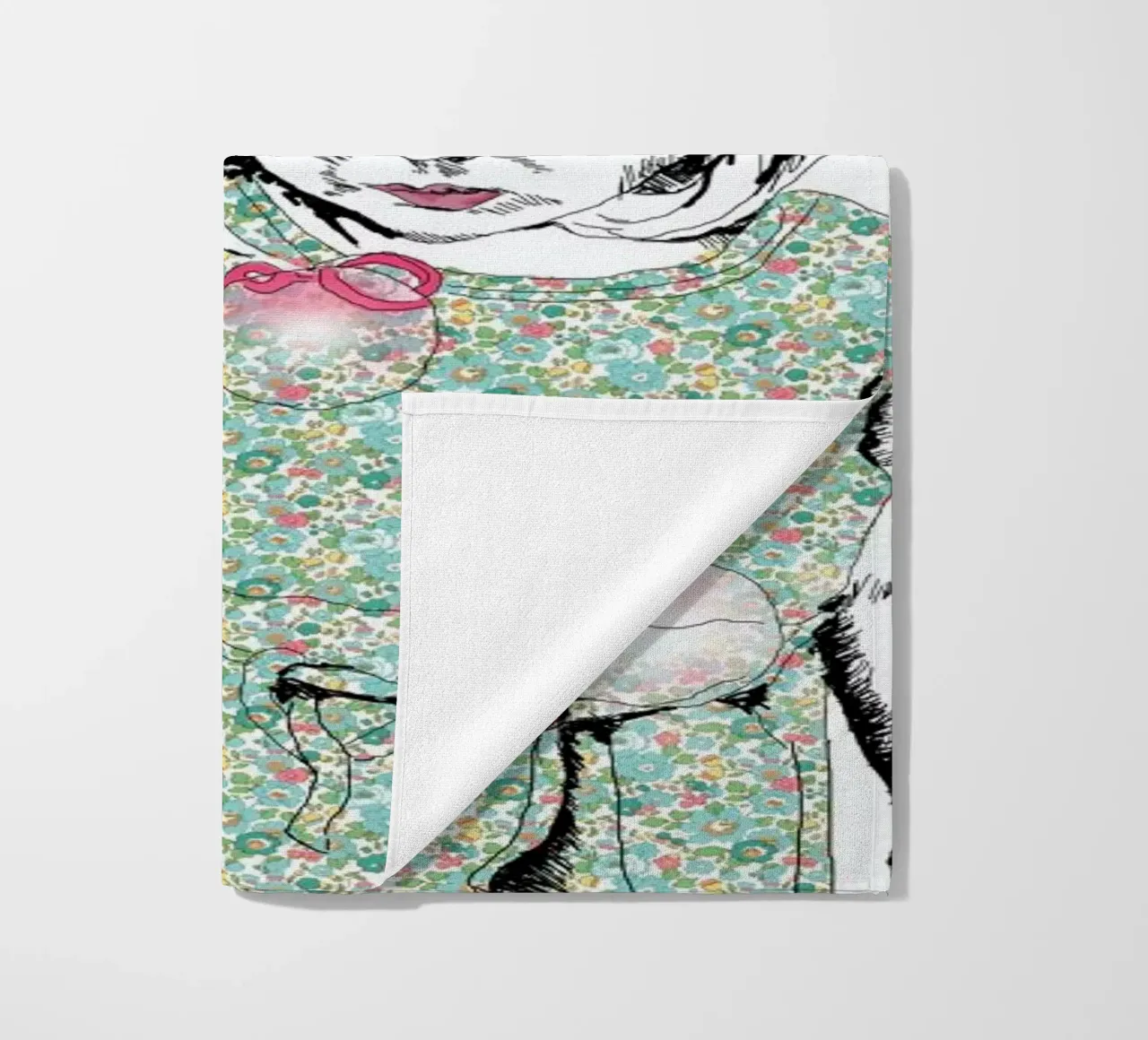 Bubble Girl beach towel by La Belette Rose