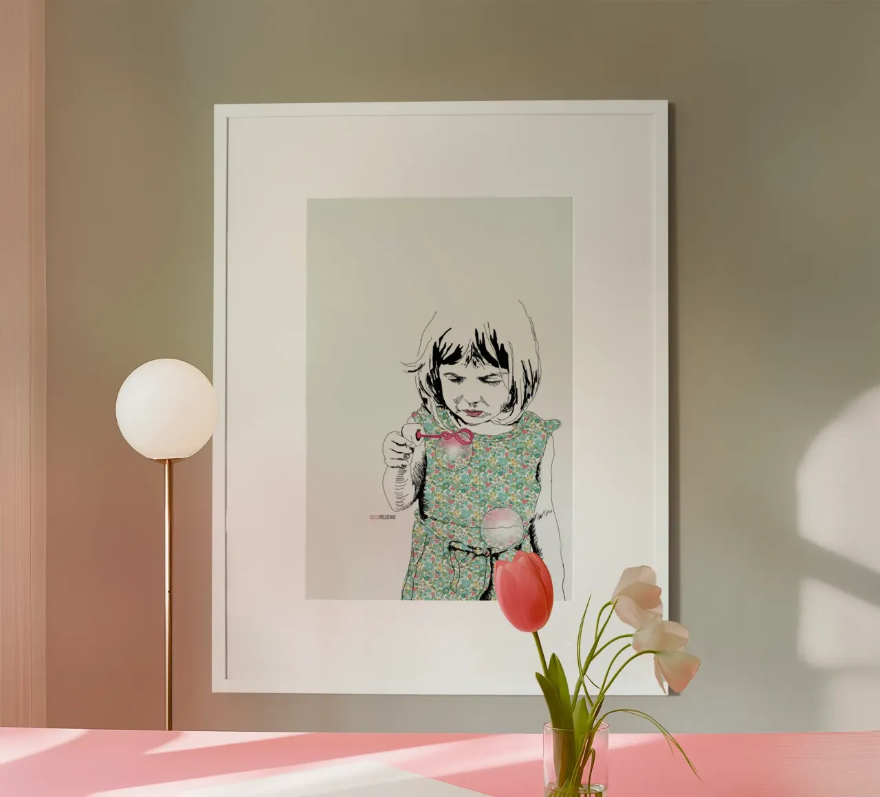 Bubble Girl poster by La Belette Rose
