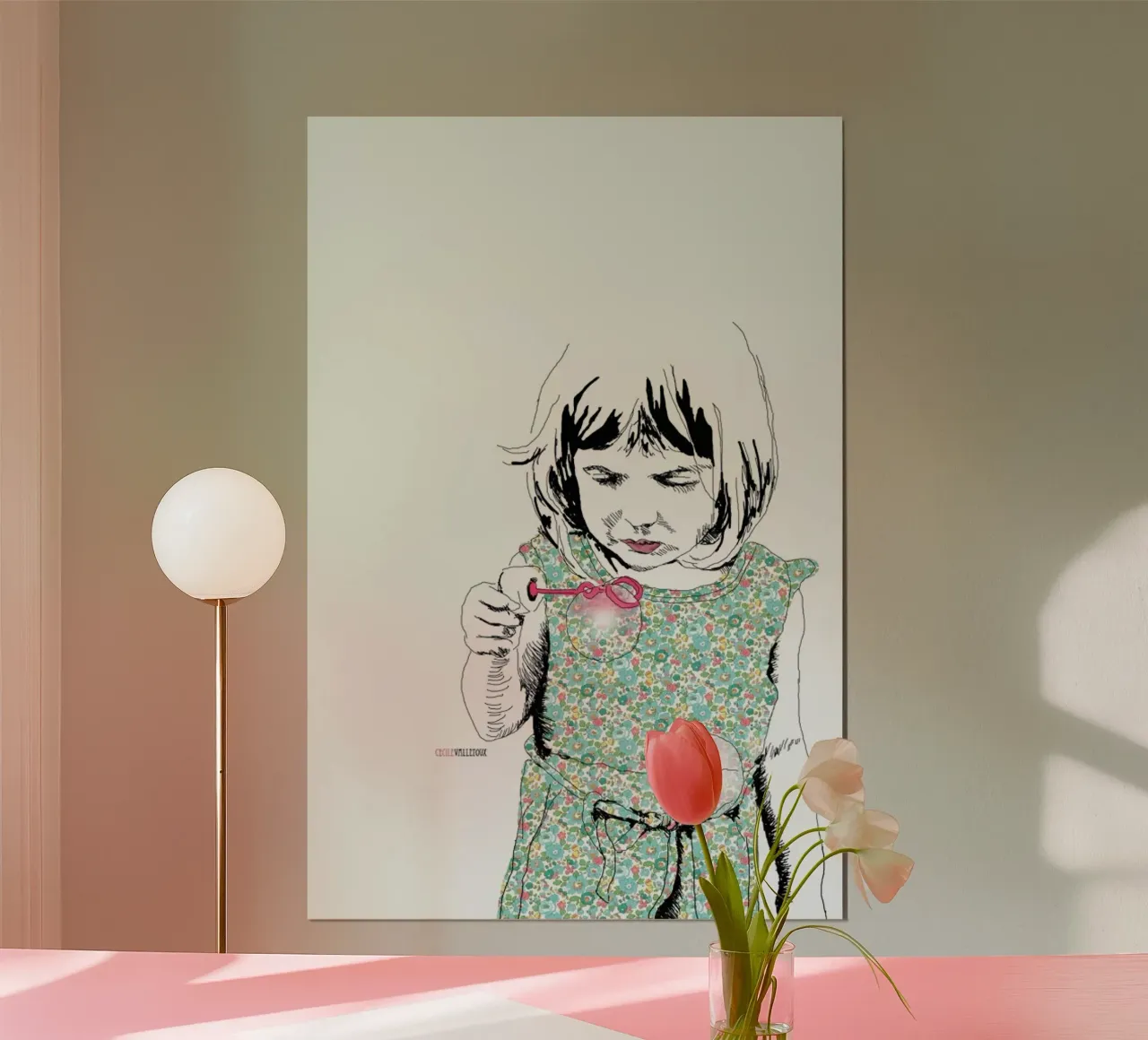 Bubble Girl poster by La Belette Rose