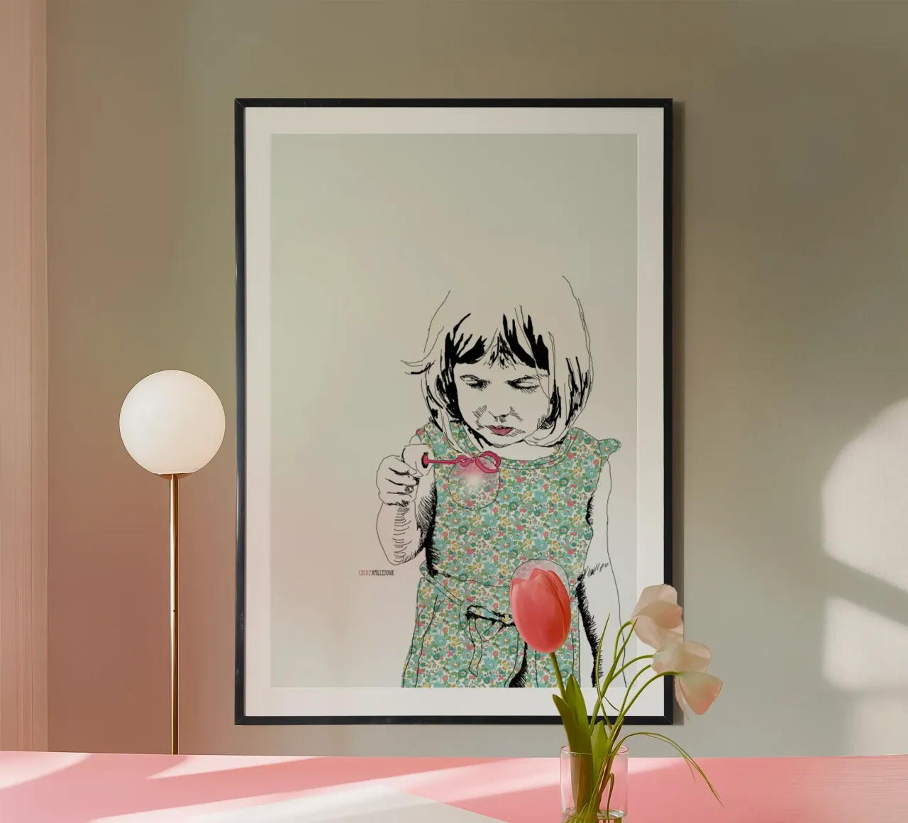 Bubble Girl poster by La Belette Rose