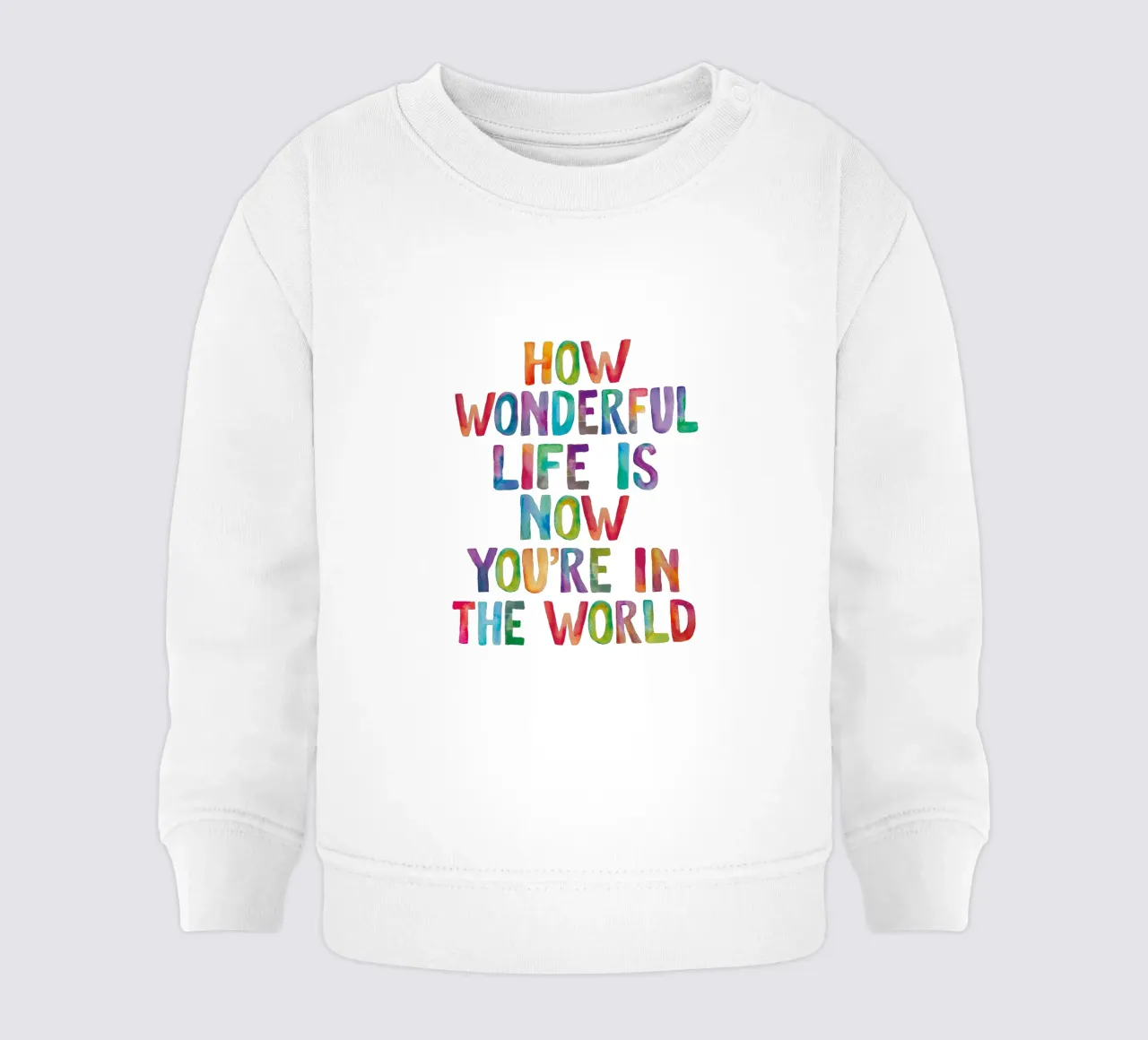 Com'è meravigliosa la vita ora che sei nel mondo Typografie felpa neonato da THE MOTIVATED TYPE